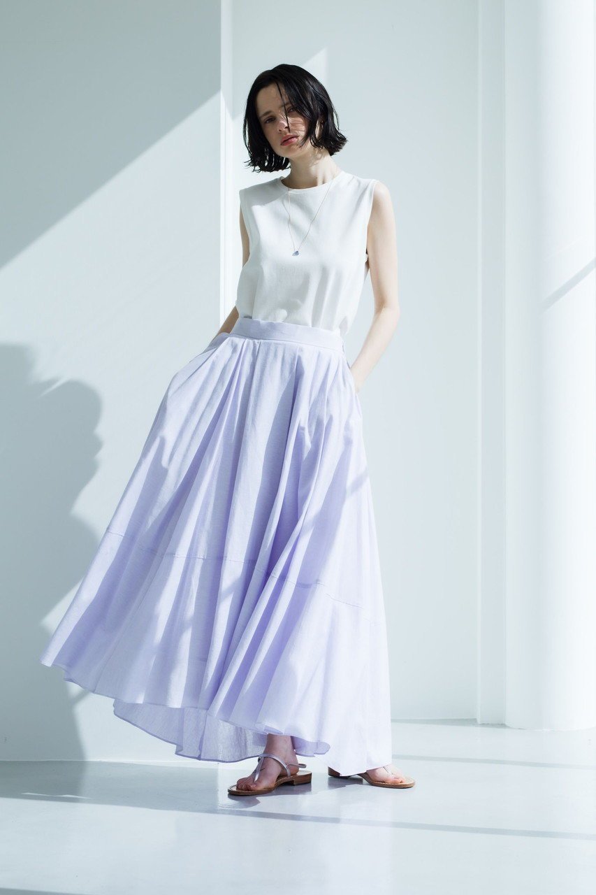 【エブール/ebure】の【店舗限定】スラブリネン ギャザーロングスカート 人気、トレンドファッション・服の通販 founy(ファニー) 　ファッション　Fashion　レディースファッション　Fashion for Women　スカート　Skirts　ロングスカート　Long Skirts / Maxi & Midi Skirts　ギャザー　Gathered, Ruffled　シャンブレー　Chambray, Denim-Like Fabric　フロント　Front, Front Design　リネン　Linen, Linen Fabric　ロング　Long, Long-Length　今季　This Season, Current Season　再入荷　Restock / Back in Stock　other-7|ID: prp329100004497608 ipo3291000000032813132