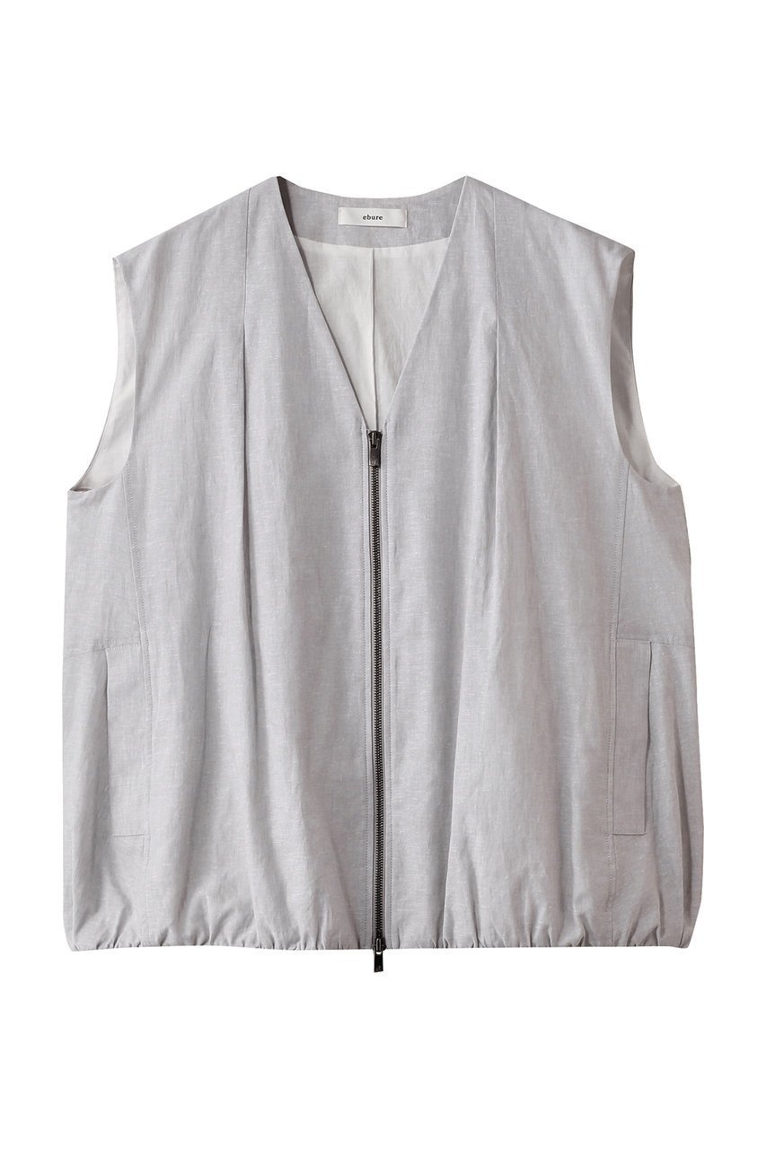 【エブール/ebure】の【店舗限定】スラブリネン ブルゾンライクジレ 人気、トレンドファッション・服の通販 founy(ファニー) 　ファッション　Fashion　レディースファッション　Fashion for Women　アウター　Coat / Outerwear Collection　レディースジャケット・軽アウター　Jackets　ブルゾンジャケット・スポーティアウター　Blouson Jackets　シャンブレー　Chambray, Denim-Like Fabric　ジャケット　Jacket, Outerwear　スピンドル　Spindle, Drawcord　セットアップ　Set-Up, Coordinated Outfit　デニム　Denim, Jeans Material　バルーン　Balloon, Balloon Silhouette　ベスト　Vest, Waistcoat　ボトム　Bottoms, Lower Wear　リネン　Linen, Linen Fabric　 other-1|ID: prp329100004497611 ipo3291000000032952169