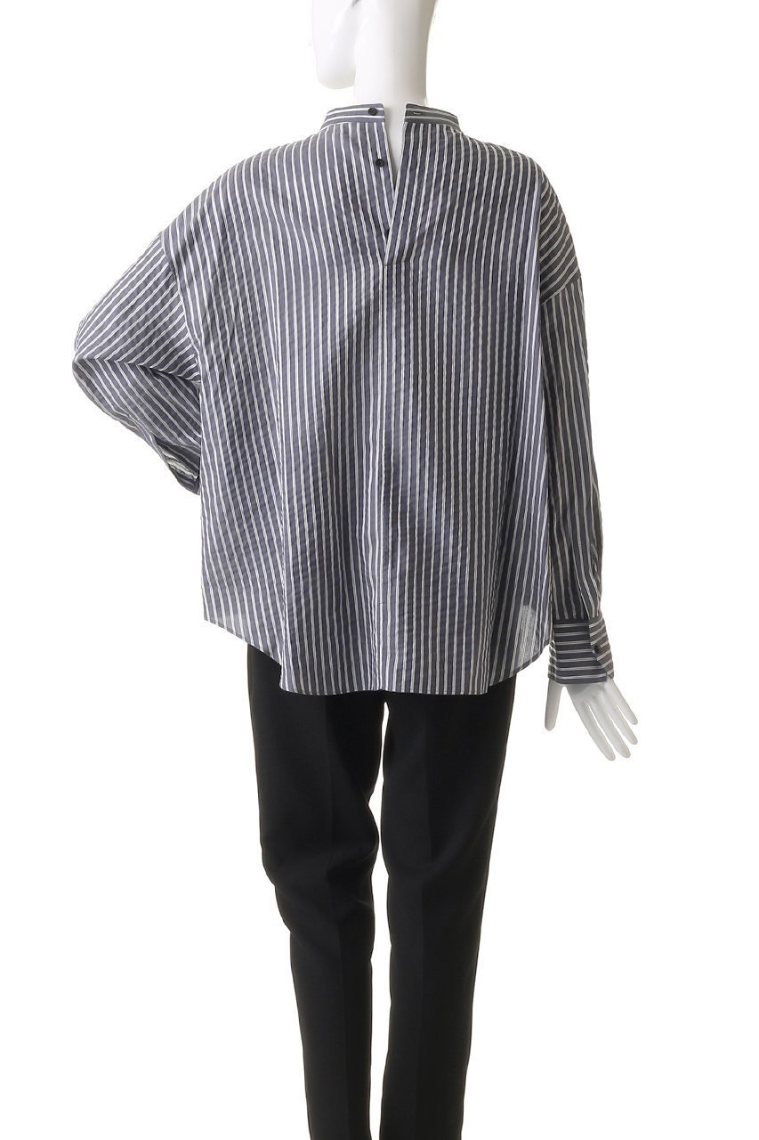 【エブール/ebure】の【店舗限定】ソフトストライプ バンドカラーシャツ 人気、トレンドファッション・服の通販 founy(ファニー) 　ファッション　Fashion　レディースファッション　WOMEN　トップス・カットソー　Tops/Tshirt　シャツ/ブラウス　Shirts/Blouses　ストライプ　Stripe　スリーブ　Sleeve　ベーシック　Basic　ロング　Long　エレガント 上品　Elegant　other-4|ID: prp329100004497614 ipo3291000000031728549