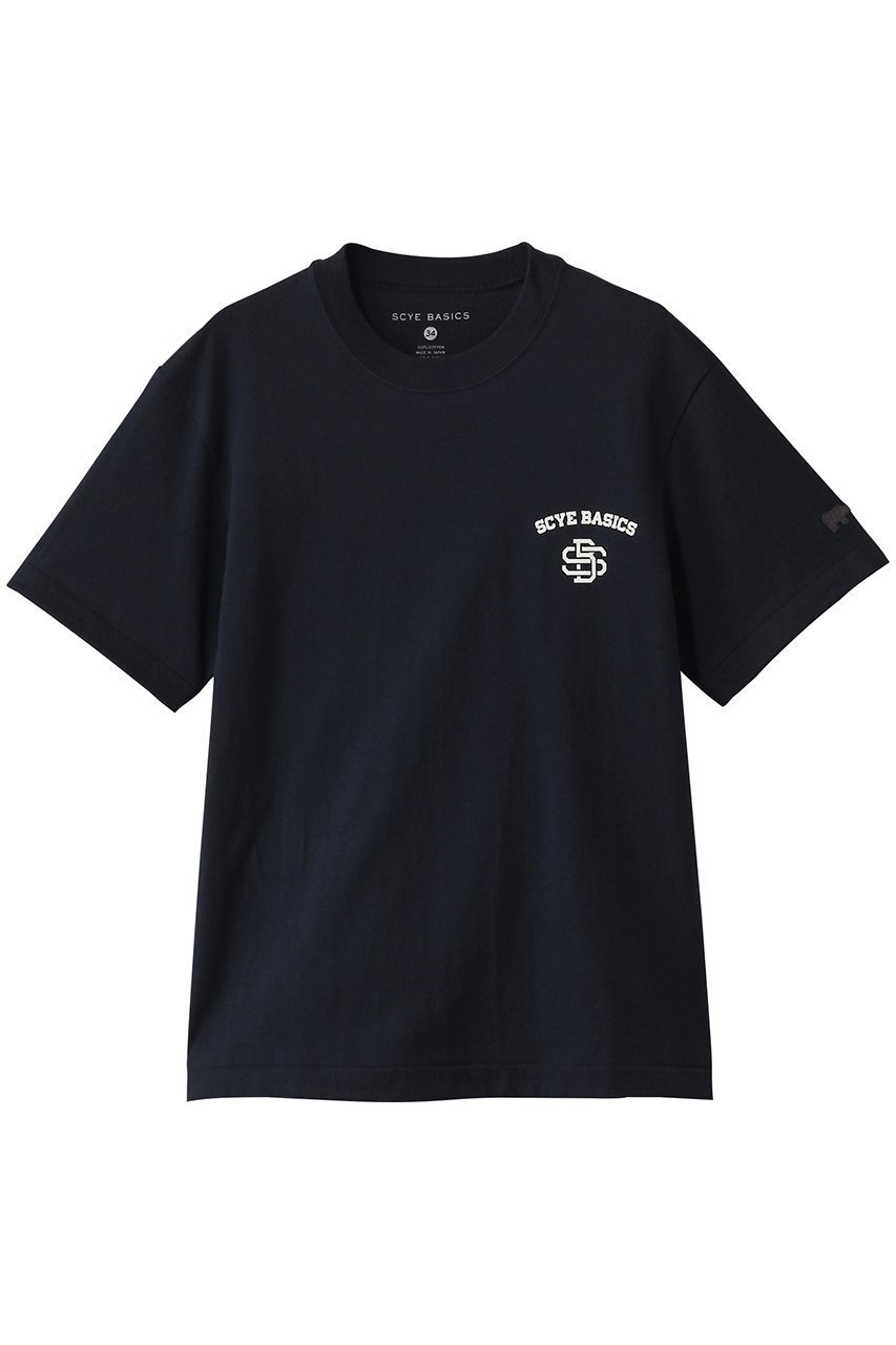 【サイ サイベーシックス/Scye SCYE BASICS】の【SCYE BASICS】30/2 コットンジャージーモノグラムロゴTシャツ インテリア・キッズ・メンズ・レディースファッション・服の通販 founy(ファニー) 　ファッション　Fashion　レディースファッション　Fashion for Women　トップス・カットソー　Cut & Sew Tops　シャツ・ブラウス・オフィスカジュアル　Elegant Blouses & Button-Ups　ロングTシャツ・Tシャツ　Longline T-Shirts & Tees　カットソー・ベーシックTシャツ　Cut-and-Sewn Tops / Stretch Tees & Basics　ショート　Short, Short Length　スリーブ　Sleeve, Long Sleeve / Short Sleeve　エレガント 上品　Elegant　定番　Standard, Basic Item　ダークネイビー|ID: prp329100004497626 ipo3291000000032847445