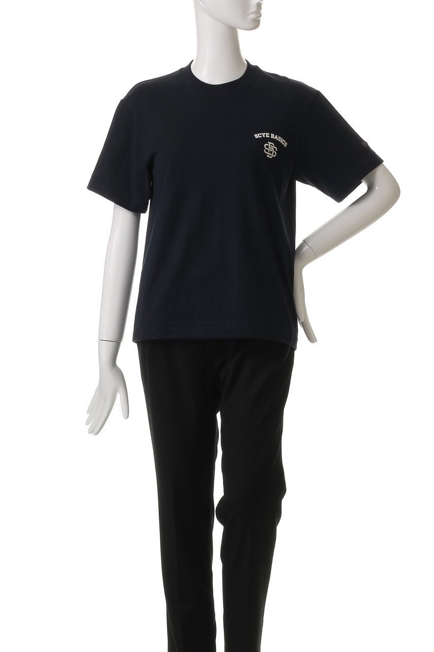 【サイ サイベーシックス/Scye SCYE BASICS】の【SCYE BASICS】30/2 コットンジャージーモノグラムロゴTシャツ 人気、トレンドファッション・服の通販 founy(ファニー) 　ファッション　Fashion　レディースファッション　Fashion for Women　トップス・カットソー　Cut & Sew Tops　シャツ・ブラウス・オフィスカジュアル　Elegant Blouses & Button-Ups　ロングTシャツ・Tシャツ　Longline T-Shirts & Tees　カットソー・ベーシックTシャツ　Cut-and-Sewn Tops / Stretch Tees & Basics　ショート　Short, Short Length　スリーブ　Sleeve, Long Sleeve / Short Sleeve　エレガント 上品　Elegant　定番　Standard, Basic Item　other-2|ID: prp329100004497626 ipo3291000000032847450