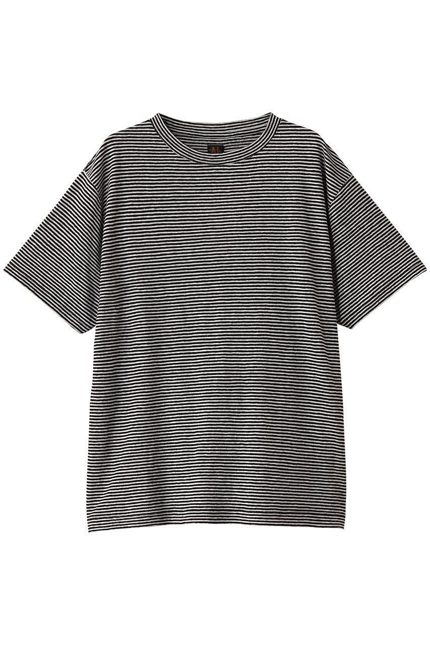 【バトナー/BATONER / MEN】の【MEN】ノルマンディーリネンTシャツ インテリア・キッズ・メンズ・レディースファッション・服の通販 founy(ファニー) 　ファッション　Fashion　メンズファッション　Fashion for Men　トップス・カットソー　Cut & Sew Tops　メンズシャツ　Shirts　ショート　Short, Short Length　スリーブ　Sleeve, Long Sleeve / Short Sleeve　ドレープ　Drape, Draping Fabric　フランス　France, French　リネン　Linen, Linen Fabric　定番　Standard, Basic Item　ブラック×ホワイト|ID: prp329100004497647 ipo3291000000032849465