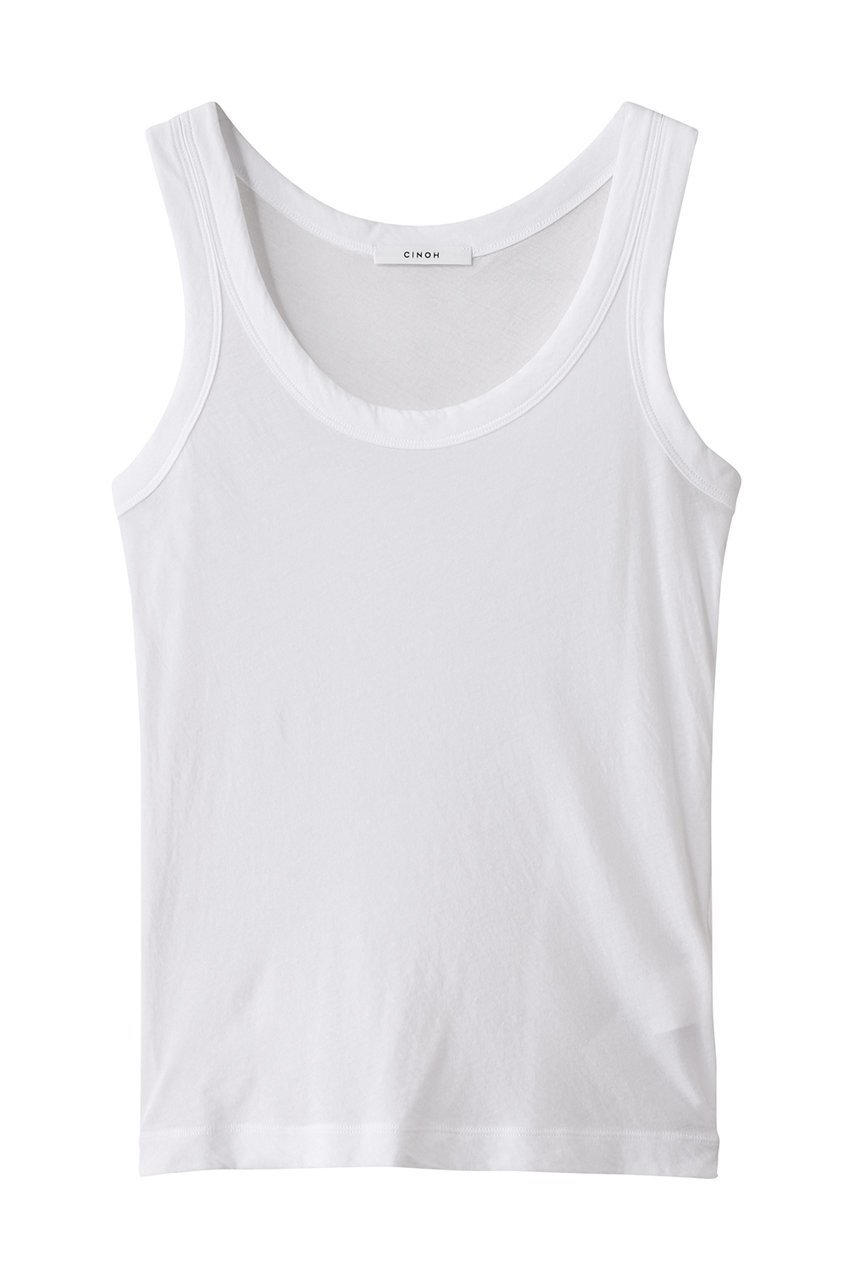 【チノ/CINOH】のSHEF タンクトップ インテリア・キッズ・メンズ・レディースファッション・服の通販 founy(ファニー) 　ファッション　Fashion　レディースファッション　Fashion for Women　トップス・カットソー　Cut & Sew Tops　キャミソール&ノースリーブ　Camisoles & Sleeveless Tops　シャツ・ブラウス・オフィスカジュアル　Elegant Blouses & Button-Ups　ロングTシャツ・Tシャツ　Longline T-Shirts & Tees　カットソー・ベーシックTシャツ　Cut-and-Sewn Tops / Stretch Tees & Basics　なめらか　Smooth, Silky Texture　インド　Indian Textile　インナー　Innerwear　キャミソール　Camisole, Spaghetti Strap Top　タンク　Tank Top, Sleeveless Top　ドレープ　Drape, Draping Fabric　エレガント 上品　Elegant　今季　This Season, Current Season　吸水　Absorbent, Quick-Dry　夏　Summer　定番　Standard, Basic Item　ホワイト|ID: prp329100004497667 ipo3291000000034954216