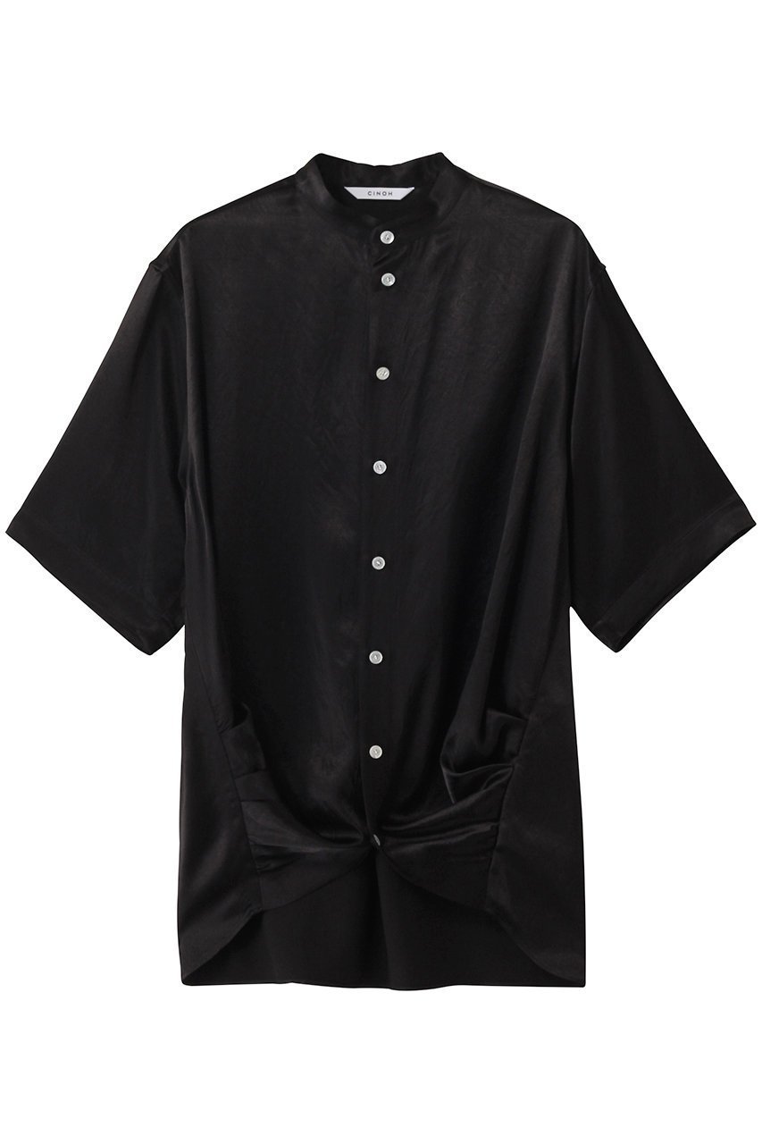 【チノ/CINOH】のサテンドレープブラウス 人気、トレンドファッション・服の通販 founy(ファニー) 　ファッション　Fashion　レディースファッション　WOMEN　トップス・カットソー　Tops/Tshirt　シャツ/ブラウス　Shirts/Blouses　サテン　Satin　ショート　Short　シンプル　Simple　スタイリッシュ　Stylish　スリーブ　Sleeve　ドレープ　Drape　ボトム　Bottom　定番　Standard　NEW・新作・新着・新入荷　New Arrivals　 other-1|ID: prp329100004497671 ipo3291000000031728992