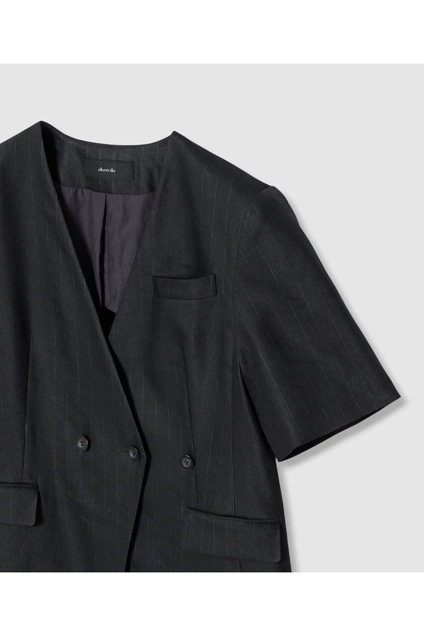 【アルアバイル/allureville】のNALYAハーフスリーブジャケット 人気、トレンドファッション・服の通販 founy(ファニー) 　ファッション　Fashion　レディースファッション　Fashion for Women　アウター　Coat / Outerwear Collection　レディースジャケット・軽アウター　Jackets　おすすめ　Recommended / Our Picks　イタリア　Italy　インナー　Innerwear　サテン　Satin, Glossy Fabric　ジャケット　Jacket, Outerwear　スリーブ　Sleeve, Long Sleeve / Short Sleeve　デニム　Denim, Jeans Material　ハーフ　Half, Half-Length　ミドル　Middle Length, Mid Height　夏　Summer　春　Spring　S/S・春夏　SS, Spring/Summer, Warm Season　羽織　Haori, Light Jacket　other-5|ID: prp329100004497685 ipo3291000000036800692