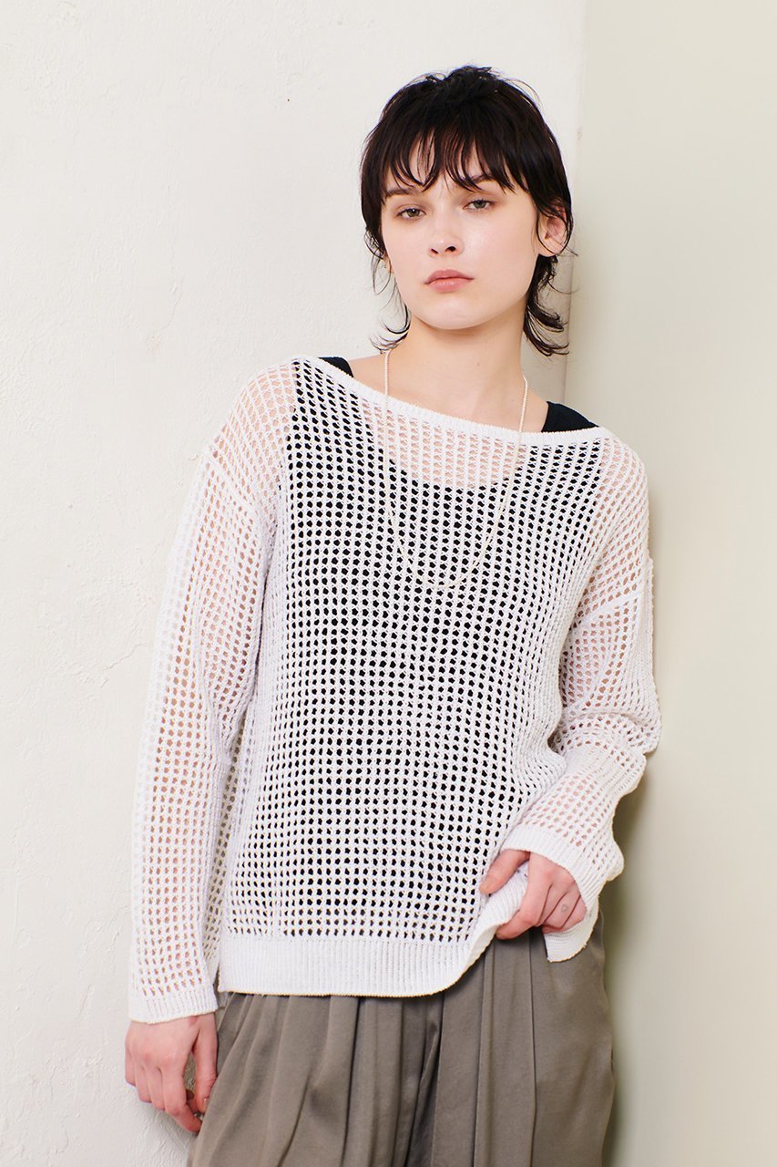 【アルアバイル/allureville】のリネンコードメッシュプルオーバー 人気、トレンドファッション・服の通販 founy(ファニー) 　ファッション　Fashion　レディースファッション　WOMEN　トップス・カットソー　Tops/Tshirt　ニット　Knit Tops　プルオーバー　Pullover　インナー　Inner　スリット　Slit　ヘムライン　Hemline　メッシュ　Mesh　リネン　Linen　再入荷　Restock/Back In Stock/Re Arrival　夏　Summer　春　Spring　S/S・春夏　Ss・Spring/Summer　other-6|ID: prp329100004497688 ipo3291000000032025159