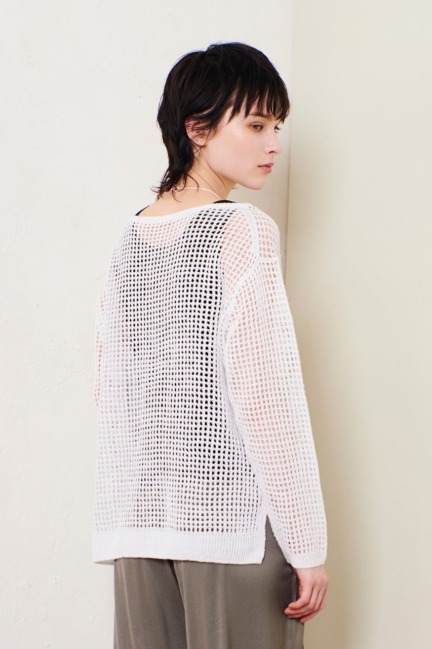 【アルアバイル/allureville】のリネンコードメッシュプルオーバー 人気、トレンドファッション・服の通販 founy(ファニー) 　ファッション　Fashion　レディースファッション　WOMEN　トップス・カットソー　Tops/Tshirt　ニット　Knit Tops　プルオーバー　Pullover　インナー　Inner　スリット　Slit　ヘムライン　Hemline　メッシュ　Mesh　リネン　Linen　再入荷　Restock/Back In Stock/Re Arrival　夏　Summer　春　Spring　S/S・春夏　Ss・Spring/Summer　other-8|ID: prp329100004497688 ipo3291000000032025163