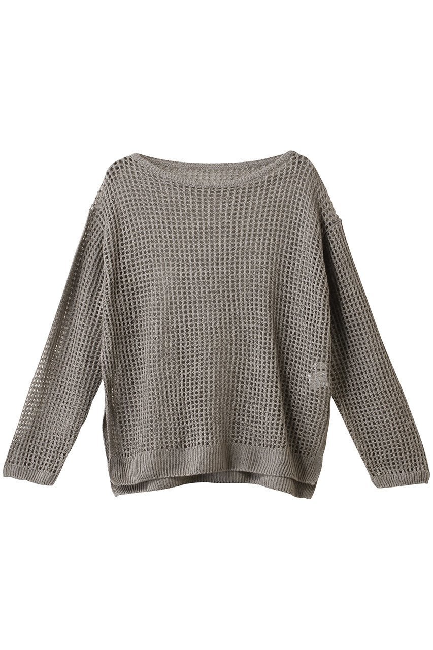 【アルアバイル/allureville】のリネンコードメッシュプルオーバー インテリア・キッズ・メンズ・レディースファッション・服の通販 founy(ファニー) 　ファッション　Fashion　レディースファッション　Fashion for Women　トップス・カットソー　Cut & Sew Tops　ニット　Knit Tops & Sweaters　カジュアルプルオーバー・ニットトップス　Pullovers & Knit Tops / Casual Pullovers　インナー　Innerwear　スリット　Slit, Slit Detail　ヘムライン　Hemline, Bottom Cut　メッシュ　Mesh, Net Fabric　リネン　Linen, Linen Fabric　夏　Summer　春　Spring　S/S・春夏　SS, Spring/Summer, Warm Season　グレー|ID: prp329100004497688 ipo3291000000032707429