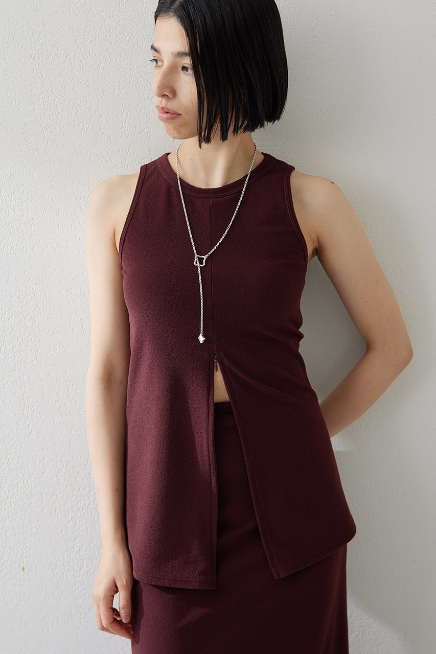 【ウィムガゼット/Whim Gazette】の〈水着〉タンクトップ インテリア・キッズ・メンズ・レディースファッション・服の通販 founy(ファニー) 　ファッション　Fashion　レディースファッション　Ladies' Fashion Online　水着　Swimwear　水着　Swimwear　アメリカン　American　イタリア　Italy　ストレッチ　Stretch　スポーツ　Sports　スリット　Slit　スリーブ　Sleeve　タンク　Tank　フロント　Front　夏　Summer　水着　Swimsuit　ボルドー|ID: prp329100004497694 ipo3291000000032523719