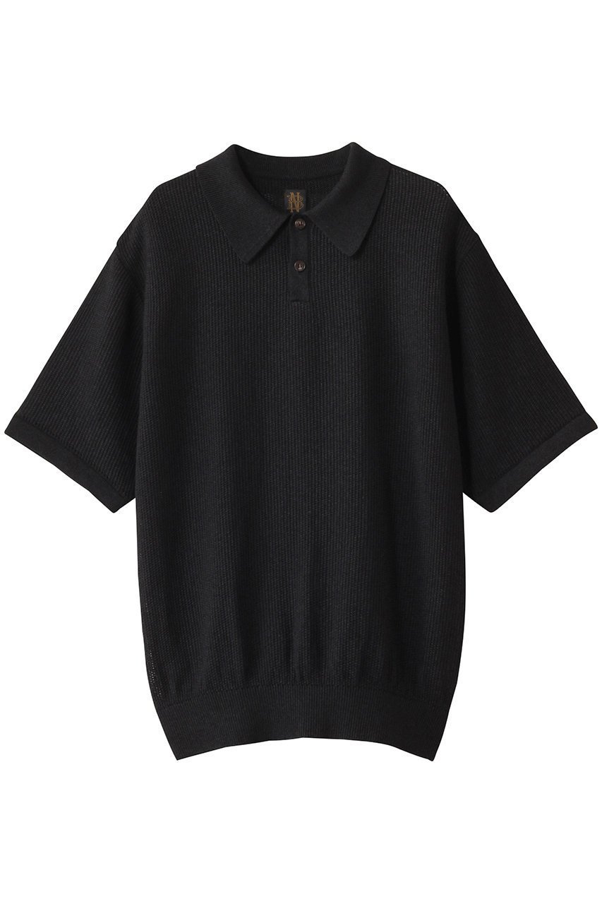 【バトナー/BATONER / MEN】の【MEN】OX サマーニットポロショートスリーブ インテリア・キッズ・メンズ・レディースファッション・服の通販 founy(ファニー) 　ファッション　Fashion　メンズファッション　Fashion for Men　トップス・カットソー　Cut & Sew Tops　ニット・セーター / 定番トップス　Knit Tops & Sweaters　シアー　Sheer, See-Through　ショート　Short, Short Length　スリーブ　Sleeve, Long Sleeve / Short Sleeve　デニム　Denim, Jeans Material　ボトム　Bottoms, Lower Wear　夏　Summer　ブラック|ID: prp329100004497698 ipo3291000000032924987