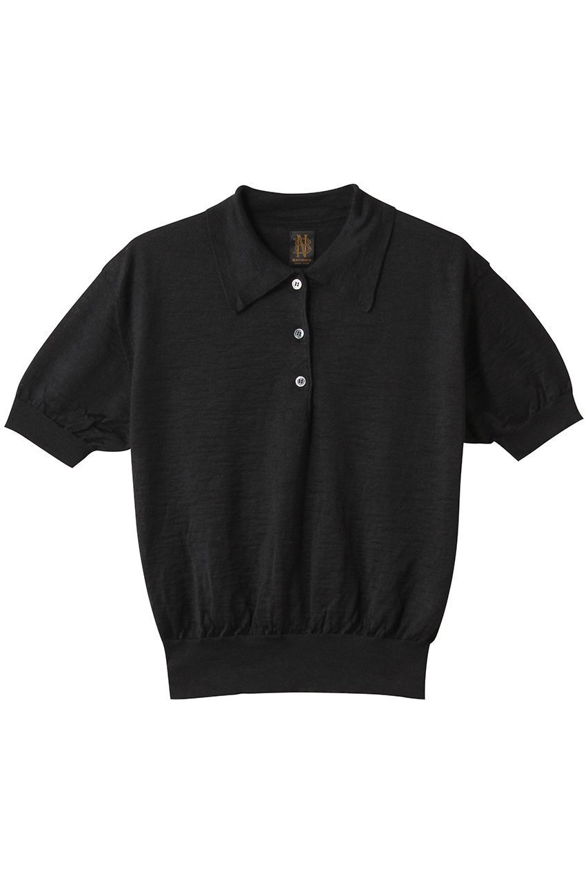 【バトナー/BATONER】のCHOMA ポロショートスリーブ インテリア・キッズ・メンズ・レディースファッション・服の通販 founy(ファニー) 　ファッション　Fashion　レディースファッション　WOMEN　トップス・カットソー　Tops/Tshirt　ニット　Knit Tops　プルオーバー　Pullover　スリム　Slim　夏　Summer　NEW・新作・新着・新入荷　New Arrivals　ブラック|ID: prp329100004497699 ipo3291000000031729210