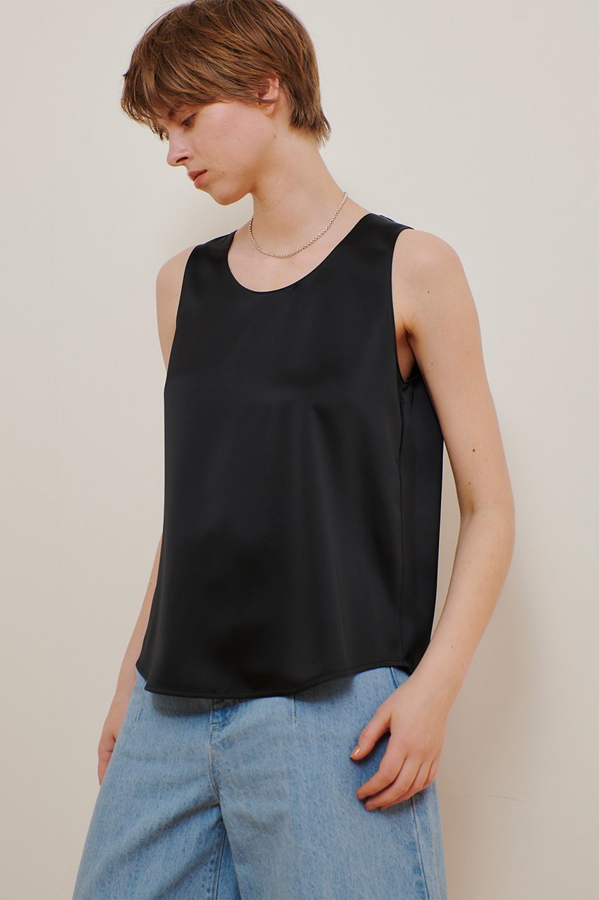 【アルアバイル/allureville】のサテンタンクブラウス 人気、トレンドファッション・服の通販 founy(ファニー) 　ファッション　Fashion　レディースファッション　Fashion for Women　トップス・カットソー　Cut & Sew Tops　キャミソール&ノースリーブ　Camisoles & Sleeveless Tops　シャツ・ブラウス・オフィスカジュアル　Elegant Blouses & Button-Ups　インナー　Innerwear　エレガント 上品　Elegant　サテン　Satin, Glossy Fabric　シンプル　Simple, Minimal　ジャケット　Jacket, Outerwear　タンク　Tank Top, Sleeveless Top　ノースリーブ　Sleeveless, No-Sleeve　ブルゾン　Blouson, Bomber Jacket　other-5|ID: prp329100004497703 ipo3291000000032906735