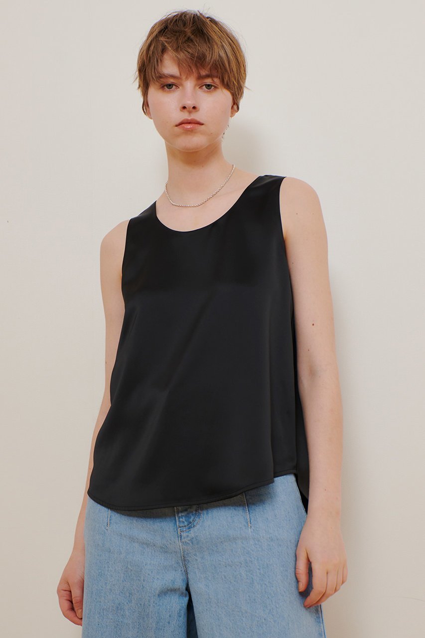 【アルアバイル/allureville】のサテンタンクブラウス 人気、トレンドファッション・服の通販 founy(ファニー) 　ファッション　Fashion　レディースファッション　Fashion for Women　トップス・カットソー　Cut & Sew Tops　キャミソール&ノースリーブ　Camisoles & Sleeveless Tops　シャツ・ブラウス・オフィスカジュアル　Elegant Blouses & Button-Ups　インナー　Innerwear　エレガント 上品　Elegant　サテン　Satin, Glossy Fabric　シンプル　Simple, Minimal　ジャケット　Jacket, Outerwear　タンク　Tank Top, Sleeveless Top　ノースリーブ　Sleeveless, No-Sleeve　ブルゾン　Blouson, Bomber Jacket　other-8|ID: prp329100004497703 ipo3291000000032906745