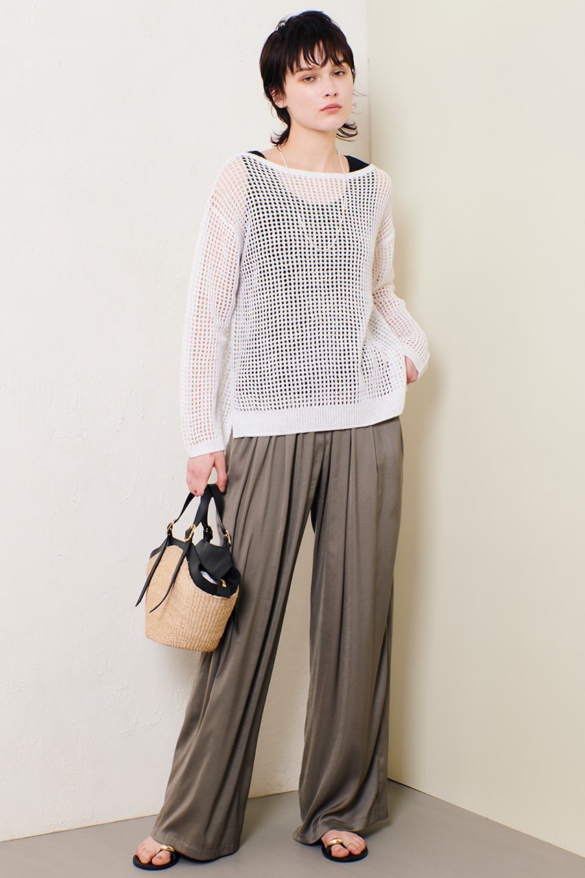 【アルアバイル/allureville】のクレールサテンイージーパンツ 人気、トレンドファッション・服の通販 founy(ファニー) 　ファッション　Fashion　レディースファッション　Fashion for Women　パンツ　Pants & Trousers　キャミソール　Camisole, Spaghetti Strap Top　サテン　Satin, Glossy Fabric　シンプル　Simple, Minimal　ジャケット　Jacket, Outerwear　タンク　Tank Top, Sleeveless Top　ブルゾン　Blouson, Bomber Jacket　ミュール　Mule, Backless Shoes　ミリタリー　Military, Army Style　メタル　Metal, Metal Parts　リラックス　Relax, Relaxed Fit　ワンポイント　One Point, Statement Accent　夏　Summer　other-4|ID: prp329100004497706 ipo3291000000032707188