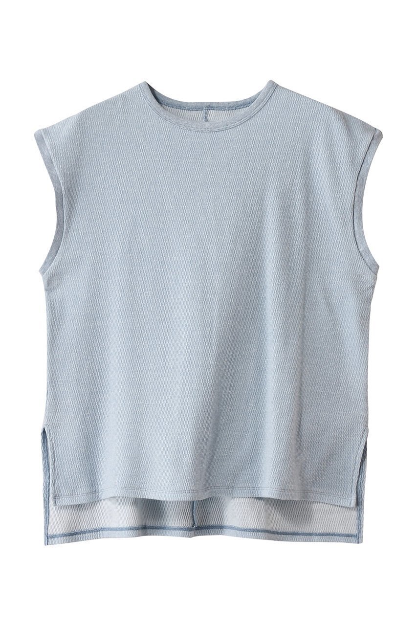 【スリー ドッツ/three dots】のヴィンテージサーマル タンクトップ インテリア・キッズ・メンズ・レディースファッション・服の通販 founy(ファニー) 　ファッション　Fashion　レディースファッション　WOMEN　トップス・カットソー　Tops/Tshirt　キャミソール / ノースリーブ　No Sleeves　シャツ/ブラウス　Shirts/Blouses　ロング / Tシャツ　T-Shirts　カットソー　Cut and Sewn　キャミソール　Camisole　スリーブ　Sleeve　タンク　Tank　フレンチ　French　メランジ　Melange　リラックス　Relax　ブルー|ID: prp329100004497708 ipo3291000000031729288