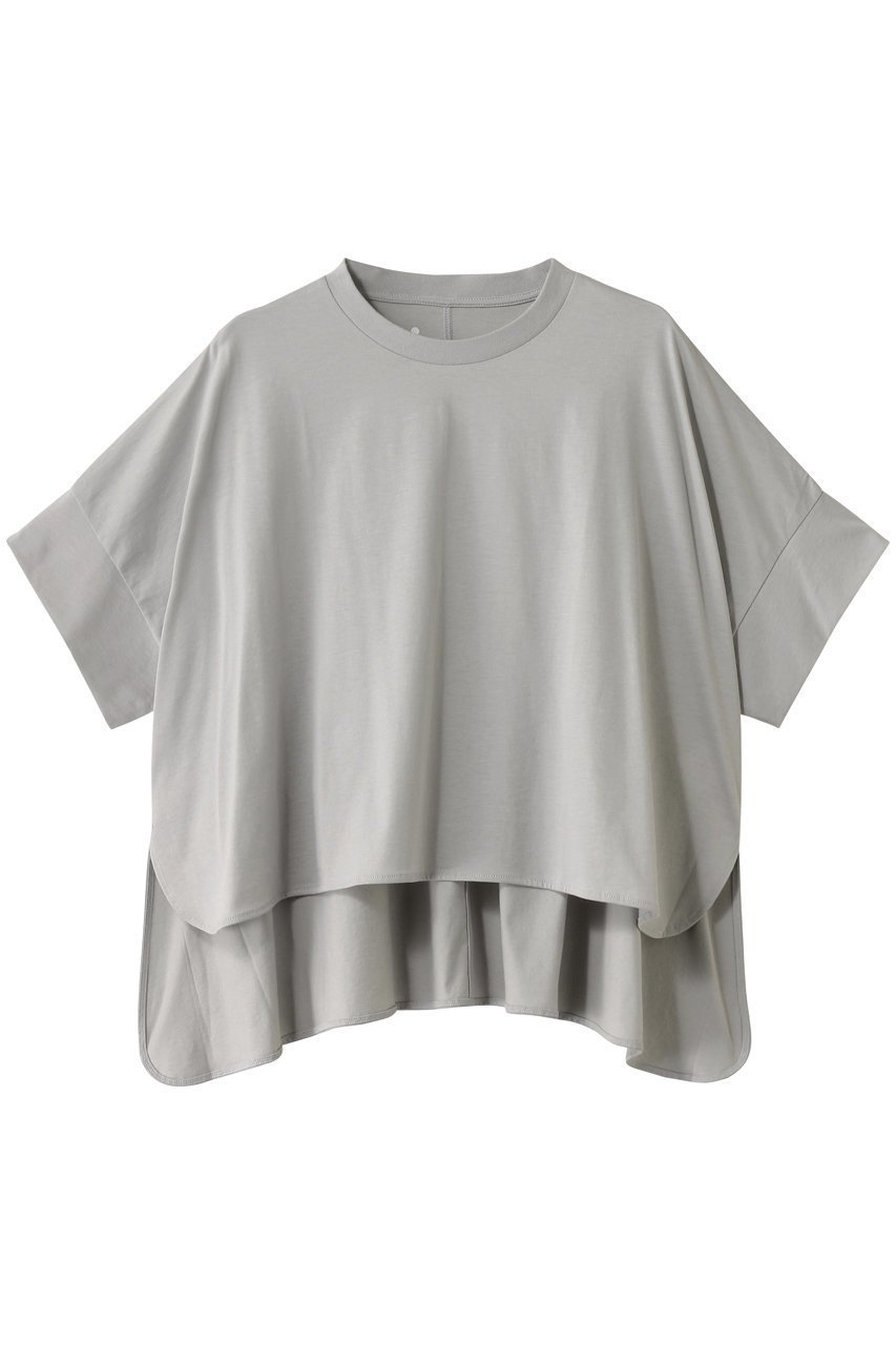 【スリー ドッツ/three dots】のミルキージャージー ワイドTシャツ インテリア・キッズ・メンズ・レディースファッション・服の通販 founy(ファニー) ファッション Fashion レディースファッション Fashion for Women トップス・カットソー Cut & Sew Tops シャツ・ブラウス・オフィスカジュアル Elegant Blouses & Button-Ups ロングTシャツ・Tシャツ Longline T-Shirts & Tees カットソー・ベーシックTシャツ Cut-and-Sewn Tops / Stretch Tees & Basics なめらか Smooth, Silky Texture ショート Short, Short Length スリーブ Sleeve, Long Sleeve / Short Sleeve ドレープ Drape, Draping Fabric ハーフ Half, Half-Length ヘムライン Hemline, Bottom Cut ワイド Wide, Wide Fit ライトグレー|ID: prp329100004497712 ipo3291000000032850008