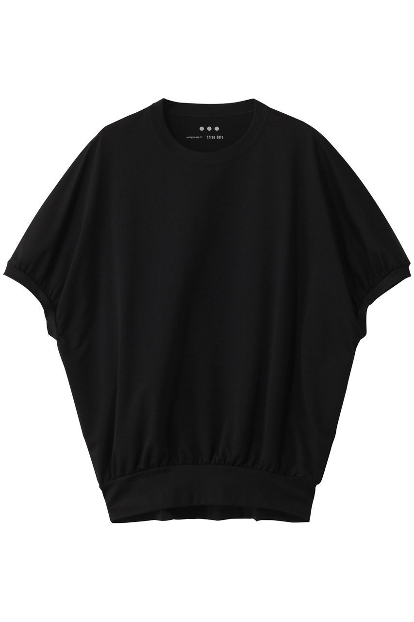 【スリー ドッツ/three dots】のセラミックテリー コクーントップス インテリア・キッズ・メンズ・レディースファッション・服の通販 founy(ファニー) 　ファッション　Fashion　レディースファッション　Fashion for Women　トップス・カットソー　Cut & Sew Tops　シャツ・ブラウス・オフィスカジュアル　Elegant Blouses & Button-Ups　ロングTシャツ・Tシャツ　Longline T-Shirts & Tees　カットソー・ベーシックTシャツ　Cut-and-Sewn Tops / Stretch Tees & Basics　カットソー　Cut and Sewn Top　ショート　Short, Short Length　シルケット　Silket, Silky Cotton　スウェット / スエット　Sweatshirt, Sweatwear　スリーブ　Sleeve, Long Sleeve / Short Sleeve　エレガント 上品　Elegant　ブラック|ID: prp329100004497716 ipo3291000000032850095