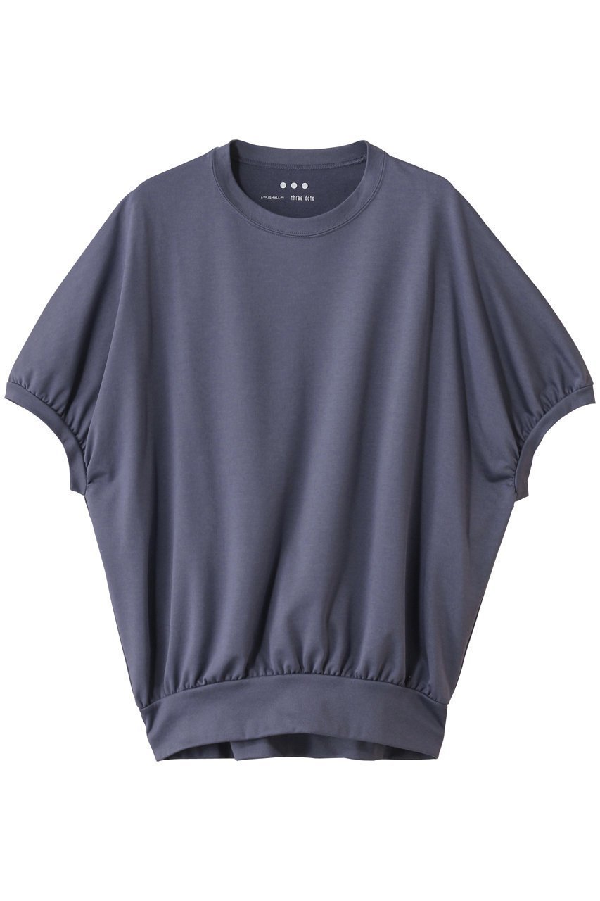 【スリー ドッツ/three dots】のセラミックテリー コクーントップス インテリア・キッズ・メンズ・レディースファッション・服の通販 founy(ファニー) 　ファッション　Fashion　レディースファッション　Fashion for Women　トップス・カットソー　Cut & Sew Tops　シャツ・ブラウス・オフィスカジュアル　Elegant Blouses & Button-Ups　ロングTシャツ・Tシャツ　Longline T-Shirts & Tees　カットソー・ベーシックTシャツ　Cut-and-Sewn Tops / Stretch Tees & Basics　カットソー　Cut and Sewn Top　ショート　Short, Short Length　シルケット　Silket, Silky Cotton　スウェット / スエット　Sweatshirt, Sweatwear　スリーブ　Sleeve, Long Sleeve / Short Sleeve　エレガント 上品　Elegant　ナイトシャドウブルー|ID: prp329100004497716 ipo3291000000032850104