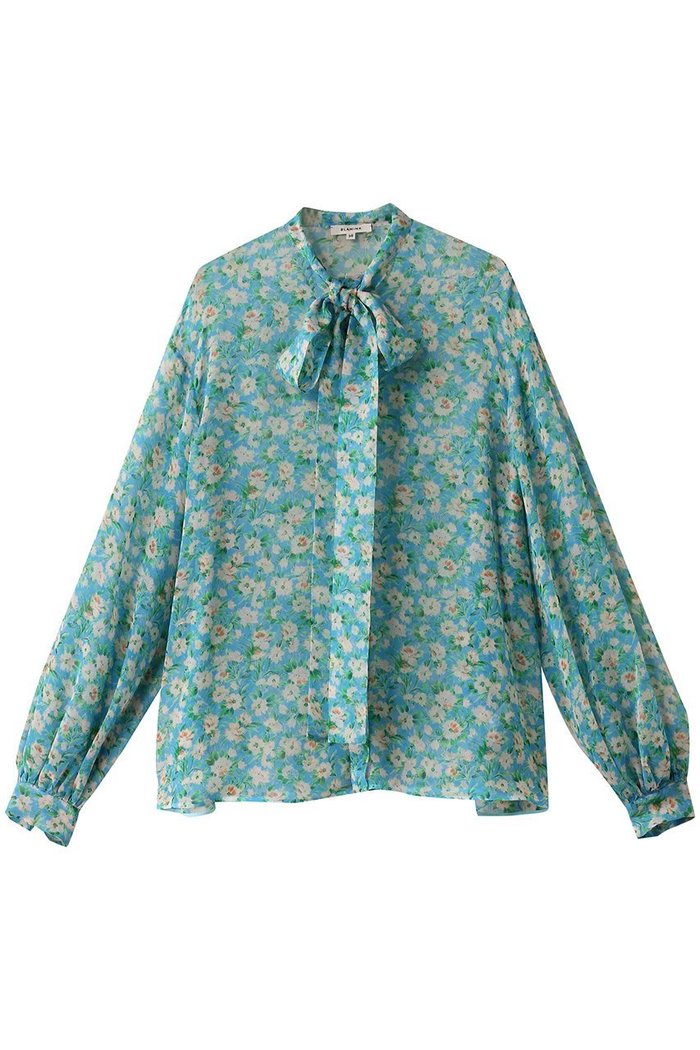 【ブラミンク/BLAMINK】のシルクフラワーリボンブラウス インテリア・キッズ・メンズ・レディースファッション・服の通販 founy(ファニー) https://founy.com/ ファッション Fashion レディースファッション Fashion for Women トップス・カットソー Cut & Sew Tops シャツ・ブラウス・オフィスカジュアル Elegant Blouses & Button-Ups シアー Sheer, See-Through シルク Silk, 100% Silk スリーブ Sleeve, Long Sleeve / Short Sleeve トレンド Trend, Trending Now フェミニン Feminine, Girly フラワー Flower, Floral プリント Print, Printed Pattern ラグジュアリー Luxury, Elegant リボン Ribbon, Bow ロング Long, Long-Length エレガント 上品 Elegant 夏 Summer 春 Spring S/S・春夏 SS, Spring/Summer, Warm Season |ID: prp329100004497717 ipo3291000000032909779