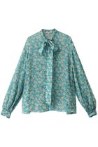 【ブラミンク/BLAMINK】のシルクフラワーリボンブラウス ターコイズ|ID: prp329100004497717 ipo3291000000032909782