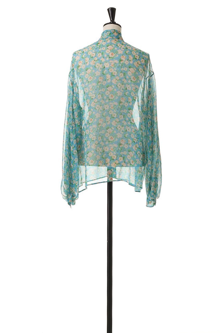 【ブラミンク/BLAMINK】のシルクフラワーリボンブラウス 人気、トレンドファッション・服の通販 founy(ファニー) 　ファッション　Fashion　レディースファッション　Fashion for Women　トップス・カットソー　Cut & Sew Tops　シャツ・ブラウス・オフィスカジュアル　Elegant Blouses & Button-Ups　シアー　Sheer, See-Through　シルク　Silk, 100% Silk　スリーブ　Sleeve, Long Sleeve / Short Sleeve　トレンド　Trend, Trending Now　フェミニン　Feminine, Girly　フラワー　Flower, Floral　プリント　Print, Printed Pattern　ラグジュアリー　Luxury, Elegant　リボン　Ribbon, Bow　ロング　Long, Long-Length　エレガント 上品　Elegant　夏　Summer　春　Spring　S/S・春夏　SS, Spring/Summer, Warm Season　other-4|ID: prp329100004497717 ipo3291000000032909791