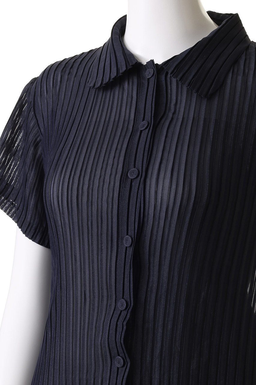 【サードマガジン/THIRD MAGAZINE】の【Gongdid Design】オーガンジープリーツブラウス 人気、トレンドファッション・服の通販 founy(ファニー) 　ファッション　Fashion　レディースファッション　WOMEN　トップス・カットソー　Tops/Tshirt　シャツ/ブラウス　Shirts/Blouses　おすすめ　Recommend　ショート　Short　シンプル　Simple　ストライプ　Stripe　スリーブ　Sleeve　プリーツ　Pleats　NEW・新作・新着・新入荷　New Arrivals　旅行　Travel　other-5|ID: prp329100004497728 ipo3291000000031729436