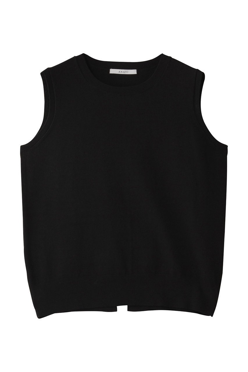【アナイ/ANAYI】のシルクコットンボックスノースリーブ インテリア・キッズ・メンズ・レディースファッション・服の通販 founy(ファニー) 　ファッション　Fashion　レディースファッション　Fashion for Women　トップス・カットソー　Cut & Sew Tops　ニット　Knit Tops & Sweaters　キャミソール&ノースリーブ　Camisoles & Sleeveless Tops　カジュアルプルオーバー・ニットトップス　Pullovers & Knit Tops / Casual Pullovers　なめらか　Smooth, Silky Texture　シルク　Silk, 100% Silk　シンプル　Simple, Minimal　デニム　Denim, Jeans Material　ノースリーブ　Sleeveless, No-Sleeve　ボトム　Bottoms, Lower Wear　夏　Summer　春　Spring　S/S・春夏　SS, Spring/Summer, Warm Season　ブラック|ID: prp329100004497730 ipo3291000000032924845