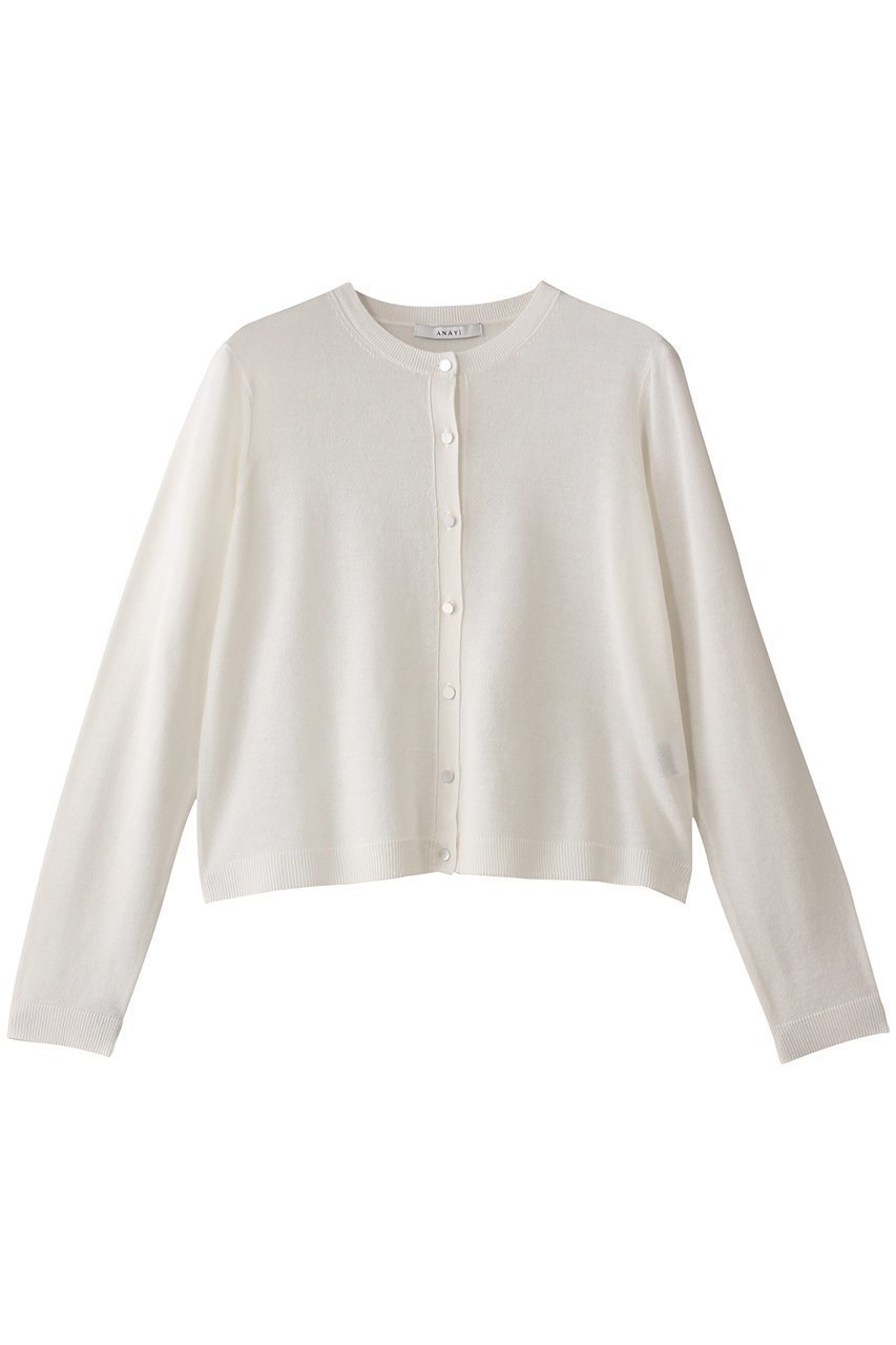 【アナイ/ANAYI】のシルクコットンクルーカーディガン インテリア・キッズ・メンズ・レディースファッション・服の通販 founy(ファニー) 　ファッション　Fashion　レディースファッション　WOMEN　トップス・カットソー　Tops/Tshirt　ニット　Knit Tops　カーディガン　Cardigans　なめらか　Smooth　カーディガン　Cardigan　シルク　Silk　シンプル　Simple　バランス　Balance　NEW・新作・新着・新入荷　New Arrivals　ホワイト|ID: prp329100004497731 ipo3291000000031729452