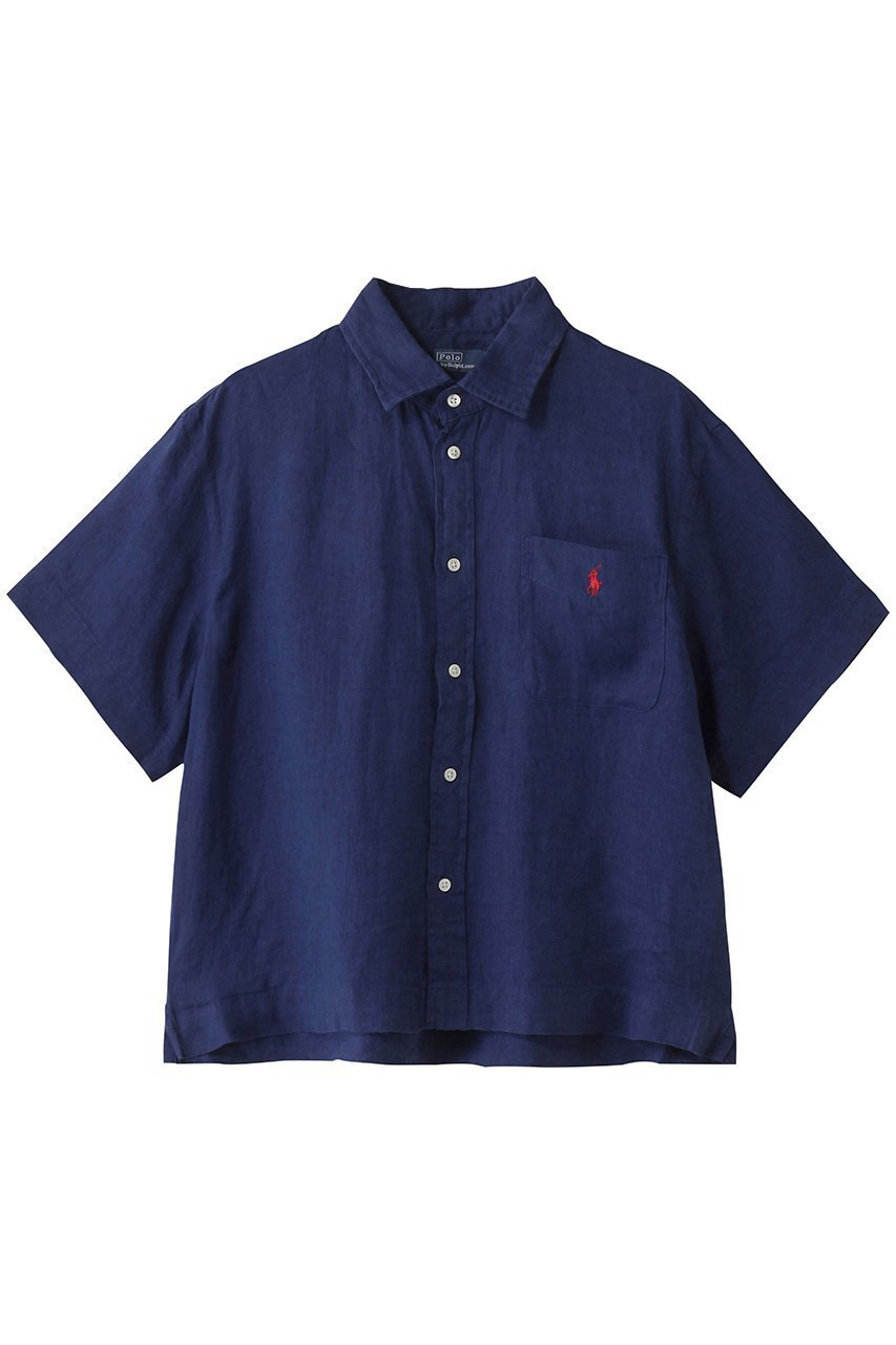 【ラルフローレン/RALPH LAUREN】の【POLO RALPH LAUREN】リネン ショートスリーブ シャツ インテリア・キッズ・メンズ・レディースファッション・服の通販 founy(ファニー) 　ファッション　Fashion　レディースファッション　WOMEN　トップス・カットソー　Tops/Tshirt　シャツ/ブラウス　Shirts/Blouses　ショート　Short　シンプル　Simple　スリーブ　Sleeve　デニム　Denim　リネン　Linen　エレガント 上品　Elegant　半袖　Short Sleeve　夏　Summer　ハリソンブルー|ID: prp329100004499180 ipo3291000000031778655