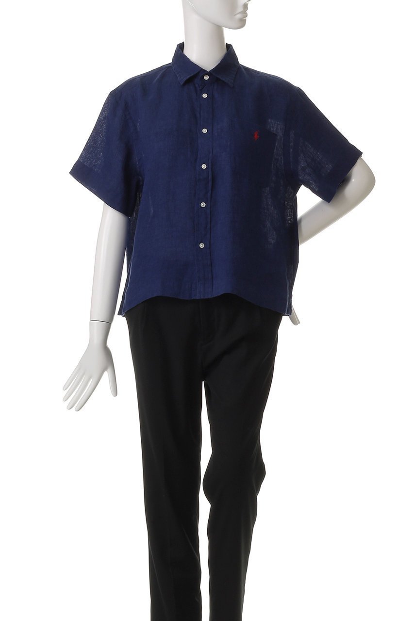 【ラルフローレン/RALPH LAUREN】の【POLO RALPH LAUREN】リネン ショートスリーブ シャツ 人気、トレンドファッション・服の通販 founy(ファニー) 　ファッション　Fashion　レディースファッション　Fashion for Women　トップス・カットソー　Cut & Sew Tops　シャツ・ブラウス・オフィスカジュアル　Elegant Blouses & Button-Ups　ショート　Short, Short Length　シンプル　Simple, Minimal　スリーブ　Sleeve, Long Sleeve / Short Sleeve　デニム　Denim, Jeans Material　リネン　Linen, Linen Fabric　エレガント 上品　Elegant　半袖　Short Sleeve, Half Sleeve　夏　Summer　other-2|ID: prp329100004499180 ipo3291000000032908942