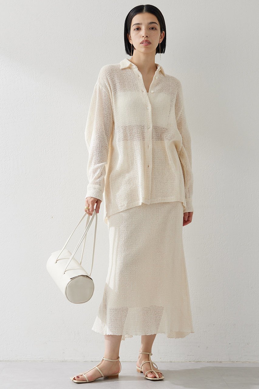 【ウィムガゼット/Whim Gazette】のメッシュカラミシャツ 人気、トレンドファッション・服の通販 founy(ファニー) 　ファッション　Fashion　レディースファッション　Fashion for Women　トップス・カットソー　Cut & Sew Tops　シャツ・ブラウス・オフィスカジュアル　Elegant Blouses & Button-Ups　おすすめ　Recommended / Our Picks　インナー　Innerwear　スリーブ　Sleeve, Long Sleeve / Short Sleeve　セットアップ　Set-Up, Coordinated Outfit　メッシュ　Mesh, Net Fabric　レース　Lace, Lace Fabric　ロング　Long, Long-Length　夏　Summer　春　Spring　S/S・春夏　SS, Spring/Summer, Warm Season　other-2|ID: prp329100004499195 ipo3291000000032810619