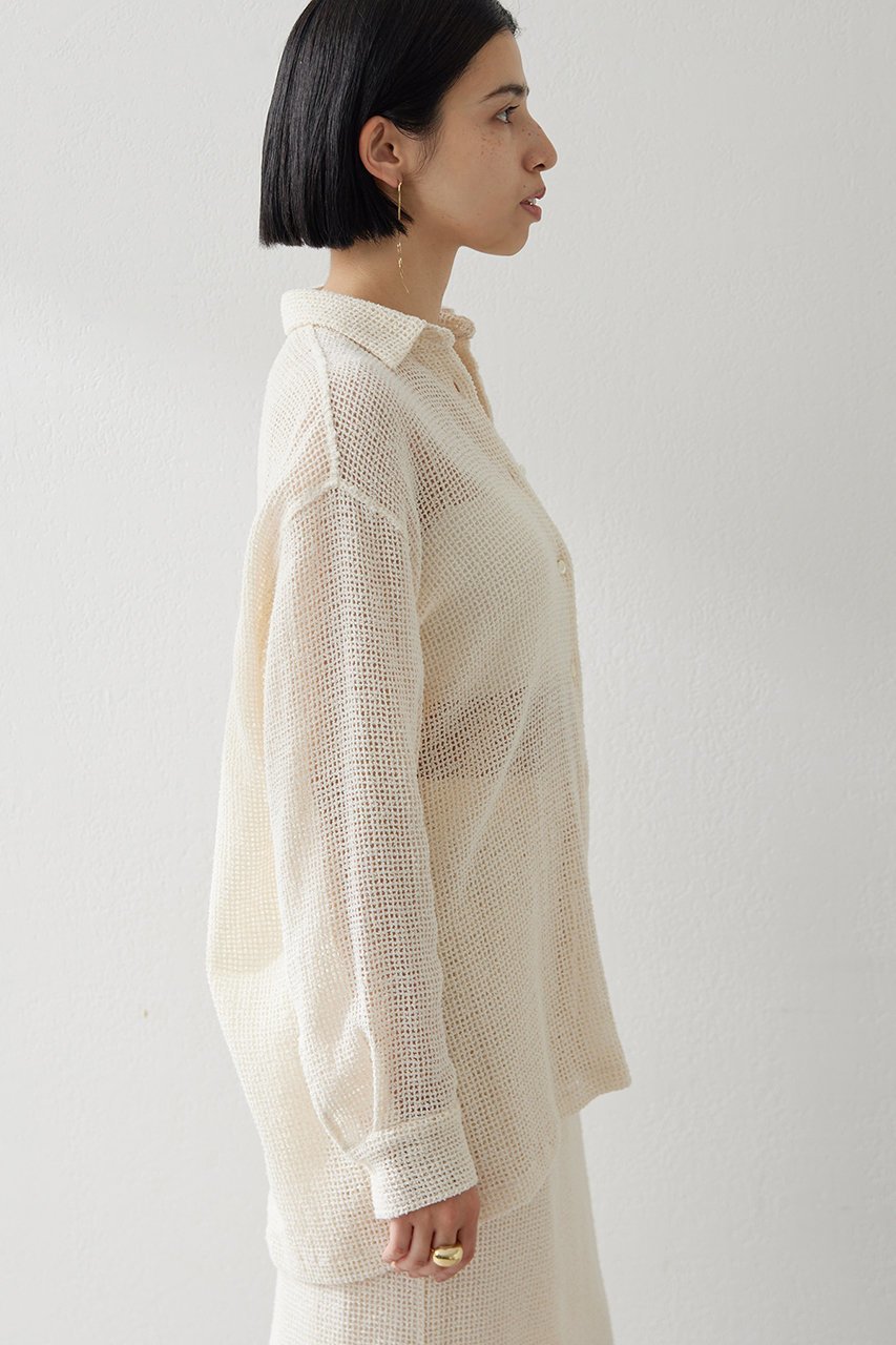 【ウィムガゼット/Whim Gazette】のメッシュカラミシャツ 人気、トレンドファッション・服の通販 founy(ファニー) 　ファッション　Fashion　レディースファッション　Fashion for Women　トップス・カットソー　Cut & Sew Tops　シャツ・ブラウス・オフィスカジュアル　Elegant Blouses & Button-Ups　おすすめ　Recommended / Our Picks　インナー　Innerwear　スリーブ　Sleeve, Long Sleeve / Short Sleeve　セットアップ　Set-Up, Coordinated Outfit　メッシュ　Mesh, Net Fabric　レース　Lace, Lace Fabric　ロング　Long, Long-Length　夏　Summer　春　Spring　S/S・春夏　SS, Spring/Summer, Warm Season　other-5|ID: prp329100004499195 ipo3291000000032810622