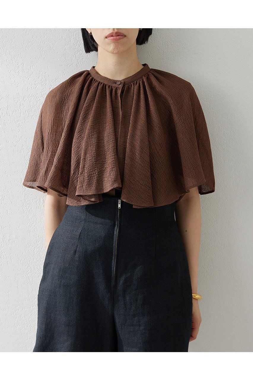 【ウィムガゼット/Whim Gazette】のケープブラウス 人気、トレンドファッション・服の通販 founy(ファニー) 　ファッション　Fashion　レディースファッション　Fashion for Women　トップス・カットソー　Cut & Sew Tops　シャツ・ブラウス・オフィスカジュアル　Elegant Blouses & Button-Ups　エレガント 上品　Elegant　ショート　Short, Short Length　スリーブ　Sleeve, Long Sleeve / Short Sleeve　ボトム　Bottoms, Lower Wear　other-6|ID: prp329100004499196 ipo3291000000031741651