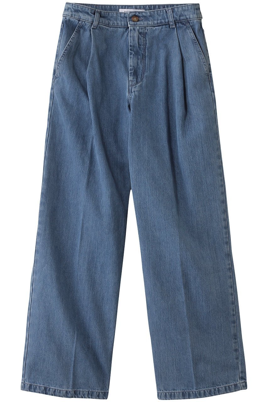 【メゾン キツネ/MAISON KITSUNE】のPLEATED デニムジーンズ インテリア・キッズ・メンズ・レディースファッション・服の通販 founy(ファニー) 　ファッション　Fashion　レディースファッション　Fashion for Women　パンツ　Pants & Trousers　デニムパンツ・ジーンズ・美脚デニム　Denim Jeans & Pants　ジーンズ　Jeans, Denim Pants　ストレート　Straight, Straight Cut　デニム　Denim, Jeans Material　フォックス　Fox, Fox Fur　定番　Standard, Basic Item　ライトストーンインディゴ|ID: prp329100004499219 ipo3291000000032901742