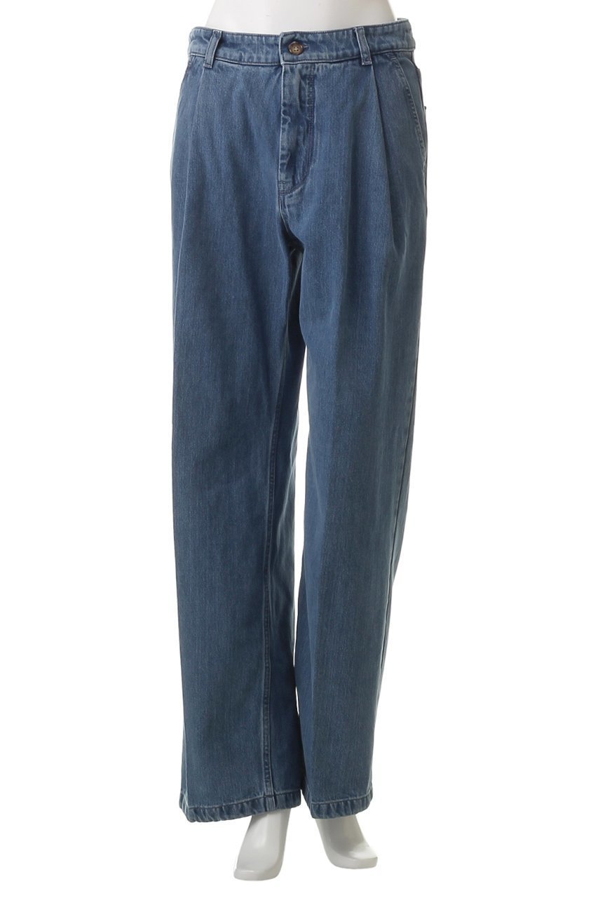【メゾン キツネ/MAISON KITSUNE】のPLEATED デニムジーンズ 人気、トレンドファッション・服の通販 founy(ファニー) 　ファッション　Fashion　レディースファッション　Fashion for Women　パンツ　Pants & Trousers　デニムパンツ・ジーンズ・美脚デニム　Denim Jeans & Pants　ジーンズ　Jeans, Denim Pants　ストレート　Straight, Straight Cut　デニム　Denim, Jeans Material　フォックス　Fox, Fox Fur　定番　Standard, Basic Item　other-2|ID: prp329100004499219 ipo3291000000032901745