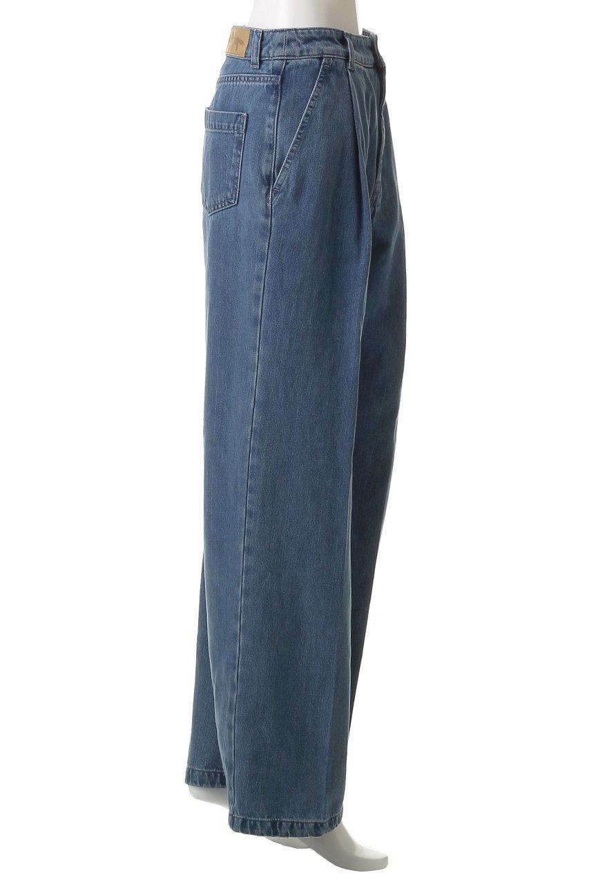 【メゾン キツネ/MAISON KITSUNE】のPLEATED デニムジーンズ 人気、トレンドファッション・服の通販 founy(ファニー) 　ファッション　Fashion　レディースファッション　Fashion for Women　パンツ　Pants & Trousers　デニムパンツ・ジーンズ・美脚デニム　Denim Jeans & Pants　ジーンズ　Jeans, Denim Pants　ストレート　Straight, Straight Cut　デニム　Denim, Jeans Material　フォックス　Fox, Fox Fur　定番　Standard, Basic Item　other-3|ID: prp329100004499219 ipo3291000000032901748