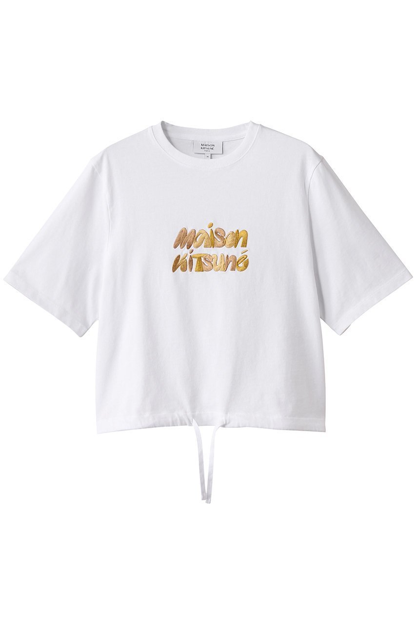 【メゾン キツネ/MAISON KITSUNE】のBUBBLE LOGO DRAWSTRING COMFORT Tシャツ インテリア・キッズ・メンズ・レディースファッション・服の通販 founy(ファニー) 　ファッション　Fashion　レディースファッション　WOMEN　トップス・カットソー　Tops/Tshirt　シャツ/ブラウス　Shirts/Blouses　ロング / Tシャツ　T-Shirts　カットソー　Cut and Sewn　ショート　Short　シンプル　Simple　スリーブ　Sleeve　デニム　Denim　トレンド　Trend　ドローストリング　Drawstring　バランス　Balance　ボトム　Bottom　モコモコ　Fluffy　ホワイト|ID: prp329100004499220 ipo3291000000031741822