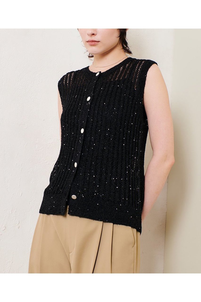 【アルアバイル/allureville】のスパンコールメッシュプルオーバー 人気、トレンドファッション・服の通販 founy(ファニー) 　ファッション　Fashion　レディースファッション　WOMEN　トップス・カットソー　Tops/Tshirt　ニット　Knit Tops　プルオーバー　Pullover　おすすめ　Recommend　スパンコール　Sequins　タンク　Tank　フロント　Front　メッシュ　Mesh　NEW・新作・新着・新入荷　New Arrivals　other-3|ID: prp329100004499272 ipo3291000000031742178