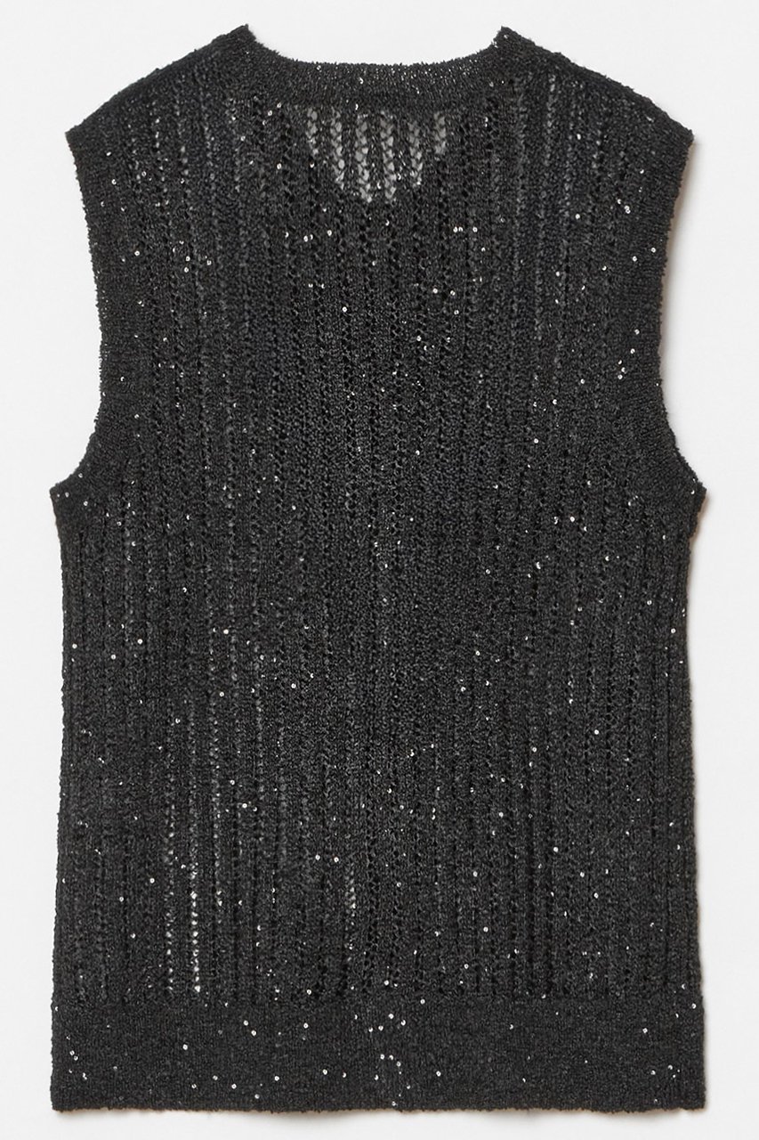 【アルアバイル/allureville】のスパンコールメッシュプルオーバー 人気、トレンドファッション・服の通販 founy(ファニー) 　ファッション　Fashion　レディースファッション　Fashion for Women　トップス・カットソー　Cut & Sew Tops　ニット　Knit Tops & Sweaters　カジュアルプルオーバー・ニットトップス　Pullovers & Knit Tops / Casual Pullovers　おすすめ　Recommended / Our Picks　スパンコール　Sequins, Sequin Embellishment　タンク　Tank Top, Sleeveless Top　フロント　Front, Front Design　メッシュ　Mesh, Net Fabric　other-2|ID: prp329100004499272 ipo3291000000035847689