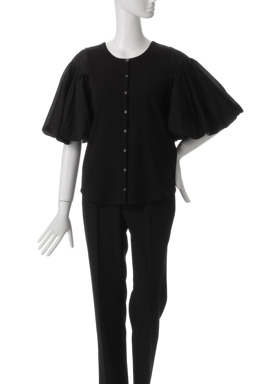 【アルアバイル/allureville】のフライスコンビボリュームスリーブプルオーバー 人気、トレンドファッション・服の通販 founy(ファニー) 　ファッション　Fashion　レディースファッション　Fashion for Women　トップス・カットソー　Cut & Sew Tops　シャツ・ブラウス・オフィスカジュアル　Elegant Blouses & Button-Ups　ロングTシャツ・Tシャツ　Longline T-Shirts & Tees　カジュアルプルオーバー・ニットトップス　Pullovers & Knit Tops / Casual Pullovers　カットソー・ベーシックTシャツ　Cut-and-Sewn Tops / Stretch Tees & Basics　ボリューム袖・フリルスリーブブラウス　Voluminous & Ruffle Sleeves / Puffy Sleeve Tops　カーディガン　Cardigan, Knitwear　ギャザー　Gathered, Ruffled　シアー　Sheer, See-Through　ショート　Short, Short Length　スリーブ　Sleeve, Long Sleeve / Short Sleeve　再入荷　Restock / Back in Stock　other-2|ID: prp329100004499273 ipo3291000000032684992