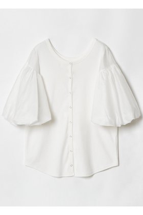 【アルアバイル/allureville】のフライスコンビボリュームスリーブプルオーバー 人気、トレンドファッション・服の通販 founy(ファニー) ファッション Fashion レディースファッション Fashion for Women トップス・カットソー Cut & Sew Tops シャツ・ブラウス・オフィスカジュアル Elegant Blouses & Button-Ups ロングTシャツ・Tシャツ Longline T-Shirts & Tees カジュアルプルオーバー・ニットトップス Pullovers & Knit Tops / Casual Pullovers カットソー・ベーシックTシャツ Cut-and-Sewn Tops / Stretch Tees & Basics ボリューム袖・フリルスリーブブラウス Voluminous & Ruffle Sleeves / Puffy Sleeve Tops カーディガン Cardigan, Knitwear ギャザー Gathered, Ruffled シアー Sheer, See-Through ショート Short, Short Length スリーブ Sleeve, Long Sleeve / Short Sleeve |ID:prp329100004499273