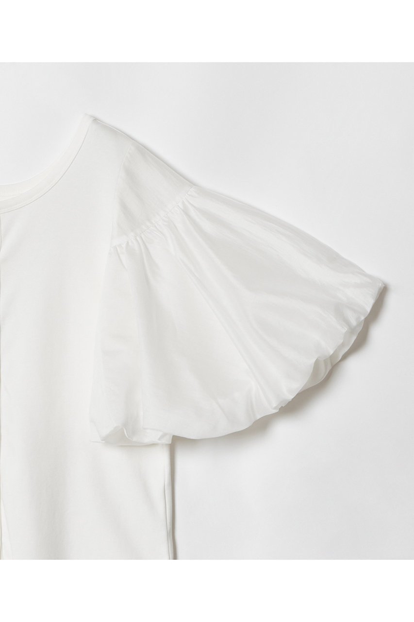 【アルアバイル/allureville】のフライスコンビボリュームスリーブプルオーバー 人気、トレンドファッション・服の通販 founy(ファニー) 　ファッション　Fashion　レディースファッション　Fashion for Women　トップス・カットソー　Cut & Sew Tops　シャツ・ブラウス・オフィスカジュアル　Elegant Blouses & Button-Ups　ロングTシャツ・Tシャツ　Longline T-Shirts & Tees　カジュアルプルオーバー・ニットトップス　Pullovers & Knit Tops / Casual Pullovers　カットソー・ベーシックTシャツ　Cut-and-Sewn Tops / Stretch Tees & Basics　ボリューム袖・フリルスリーブブラウス　Voluminous & Ruffle Sleeves / Puffy Sleeve Tops　カーディガン　Cardigan, Knitwear　ギャザー　Gathered, Ruffled　シアー　Sheer, See-Through　ショート　Short, Short Length　スリーブ　Sleeve, Long Sleeve / Short Sleeve　再入荷　Restock / Back in Stock　other-4|ID: prp329100004499273 ipo3291000000035054238