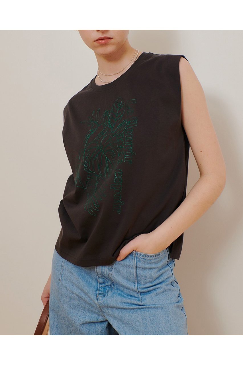 【アルアバイル/allureville】のボタニカル刺繍Tシャツ 人気、トレンドファッション・服の通販 founy(ファニー) 　ファッション　Fashion　レディースファッション　WOMEN　トップス・カットソー　Tops/Tshirt　シャツ/ブラウス　Shirts/Blouses　ロング / Tシャツ　T-Shirts　カットソー　Cut and Sewn　グラフィック　Graphic　ショルダー　Shoulder　ショート　Short　シンプル　Simple　ジャケット　Jacket　スリーブ　Sleeve　フレンチ　French　プリント　Print　ボタニカル　Botanical　other-3|ID: prp329100004499274 ipo3291000000031742195