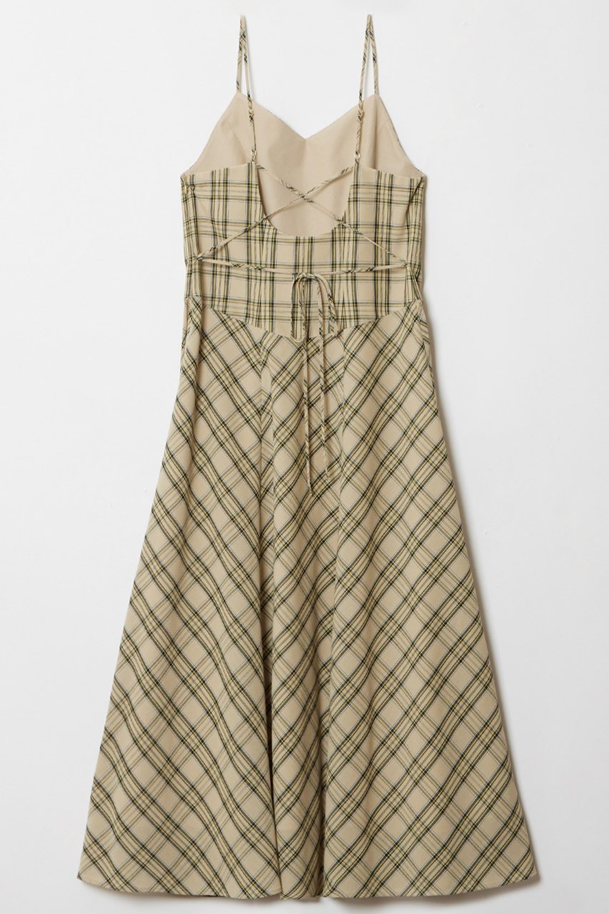 【アルアバイル/allureville】のチェックバックコンシャスキャミワンピース 人気、トレンドファッション・服の通販 founy(ファニー) 　ファッション　Fashion　レディースファッション　Fashion for Women　ワンピース　Dresses　キャミソールワンピース　Camisole Dresses　チュニック　Tunic Tops & Dresses　おすすめ　Recommended / Our Picks　インナー　Innerwear　カーディガン　Cardigan, Knitwear　キャミソール　Camisole, Spaghetti Strap Top　コンパクト　Compact, Small Size　タンク　Tank Top, Sleeveless Top　チェック　Check, Plaid, Tartan　チュニック　Tunic, Long Top　フェミニン　Feminine, Girly　フレア　Flare, Flared　ロング　Long, Long-Length　エレガント 上品　Elegant　羽織　Haori, Light Jacket　other-2|ID: prp329100004499276 ipo3291000000032707547
