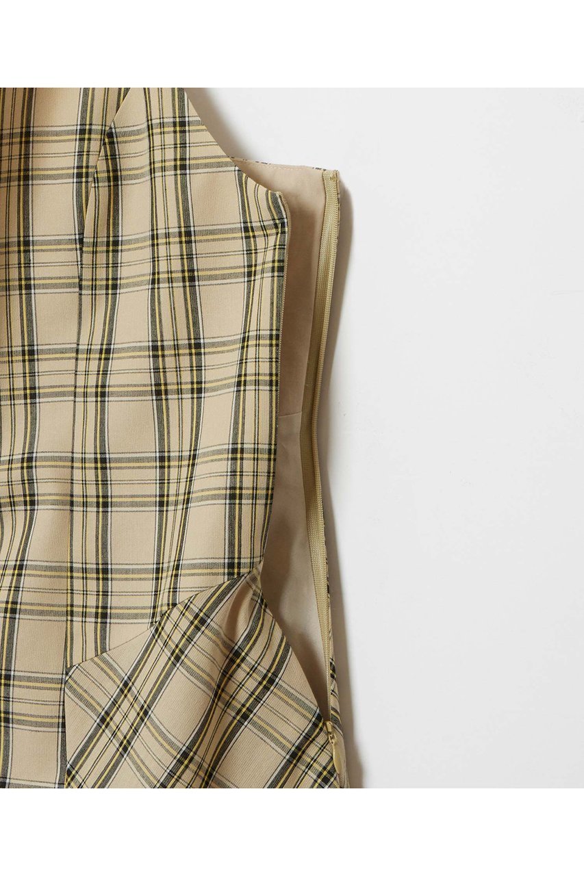【アルアバイル/allureville】のチェックバックコンシャスキャミワンピース 人気、トレンドファッション・服の通販 founy(ファニー) 　ファッション　Fashion　レディースファッション　Fashion for Women　ワンピース　Dresses　キャミソールワンピース　Camisole Dresses　チュニック　Tunic Tops & Dresses　おすすめ　Recommended / Our Picks　インナー　Innerwear　カーディガン　Cardigan, Knitwear　キャミソール　Camisole, Spaghetti Strap Top　コンパクト　Compact, Small Size　タンク　Tank Top, Sleeveless Top　チェック　Check, Plaid, Tartan　チュニック　Tunic, Long Top　フェミニン　Feminine, Girly　フレア　Flare, Flared　ロング　Long, Long-Length　エレガント 上品　Elegant　羽織　Haori, Light Jacket　other-5|ID: prp329100004499276 ipo3291000000032707551