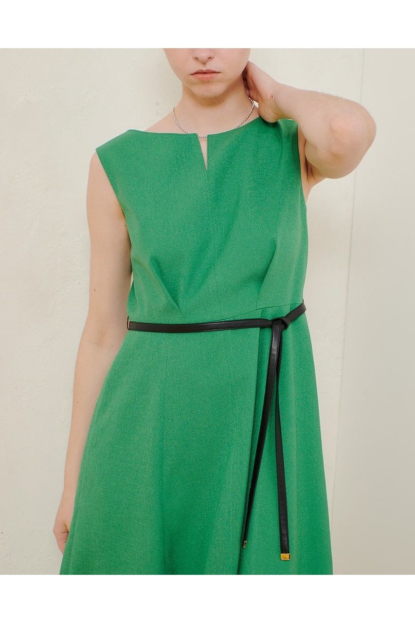 【アルアバイル/allureville】のリネンライクオックスノースリワンピース 人気、トレンドファッション・服の通販 founy(ファニー) 　ファッション　Fashion　レディースファッション　WOMEN　ワンピース　Dress　チュニック　Tunic　チュニック　Tunic　ノースリーブ　No Sleeve　フィット　Fit　フェイクレザー　Faux Leather　フレア　Flare　ロング　Long　夏　Summer　other-8|ID: prp329100004499278 ipo3291000000031742229