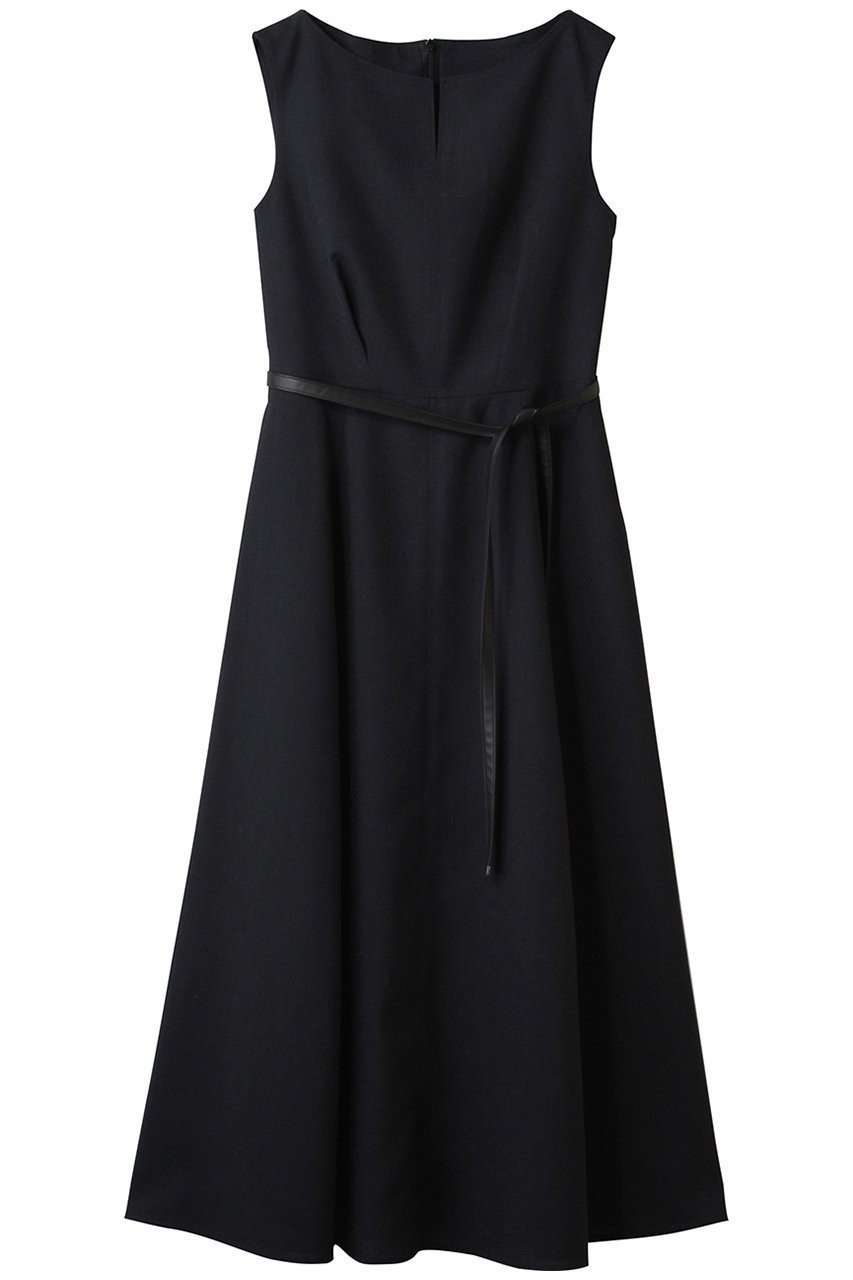 【アルアバイル/allureville】のリネンライクオックスノースリワンピース インテリア・キッズ・メンズ・レディースファッション・服の通販 founy(ファニー) 　ファッション　Fashion　レディースファッション　Fashion for Women　ワンピース　Dresses　チュニック　Tunic Tops & Dresses　チュニック　Tunic, Long Top　ノースリーブ　Sleeveless, No-Sleeve　フィット　Fit, Slim Fit　フェイクレザー　Faux Leather, PU Leather　フレア　Flare, Flared　ロング　Long, Long-Length　夏　Summer　ネイビー|ID: prp329100004499278 ipo3291000000036259709