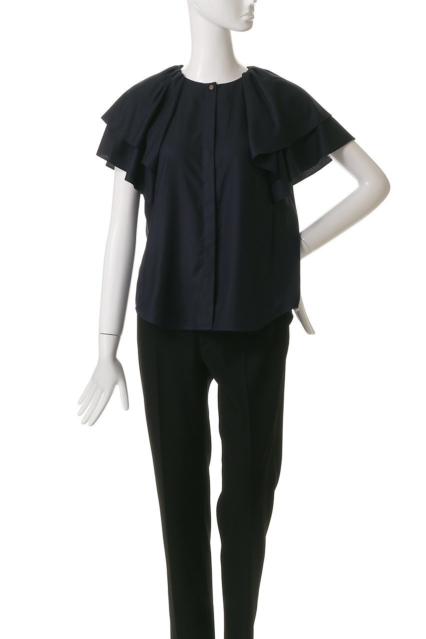 【アルアバイル/allureville】のレイヤーラッフルスリーブブラウス 人気、トレンドファッション・服の通販 founy(ファニー) 　ファッション　Fashion　レディースファッション　Fashion for Women　トップス・カットソー　Cut & Sew Tops　シャツ・ブラウス・オフィスカジュアル　Elegant Blouses & Button-Ups　ショート　Short, Short Length　スリーブ　Sleeve, Long Sleeve / Short Sleeve　タイトスカート　Pencil Skirt, Tight Skirt　デニム　Denim, Jeans Material　other-2|ID: prp329100004499281 ipo3291000000032810573