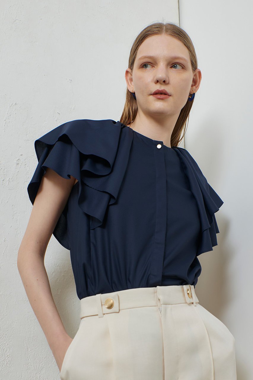 【アルアバイル/allureville】のレイヤーラッフルスリーブブラウス 人気、トレンドファッション・服の通販 founy(ファニー) 　ファッション　Fashion　レディースファッション　Fashion for Women　トップス・カットソー　Cut & Sew Tops　シャツ・ブラウス・オフィスカジュアル　Elegant Blouses & Button-Ups　ショート　Short, Short Length　スリーブ　Sleeve, Long Sleeve / Short Sleeve　タイトスカート　Pencil Skirt, Tight Skirt　デニム　Denim, Jeans Material　other-6|ID: prp329100004499281 ipo3291000000032810577