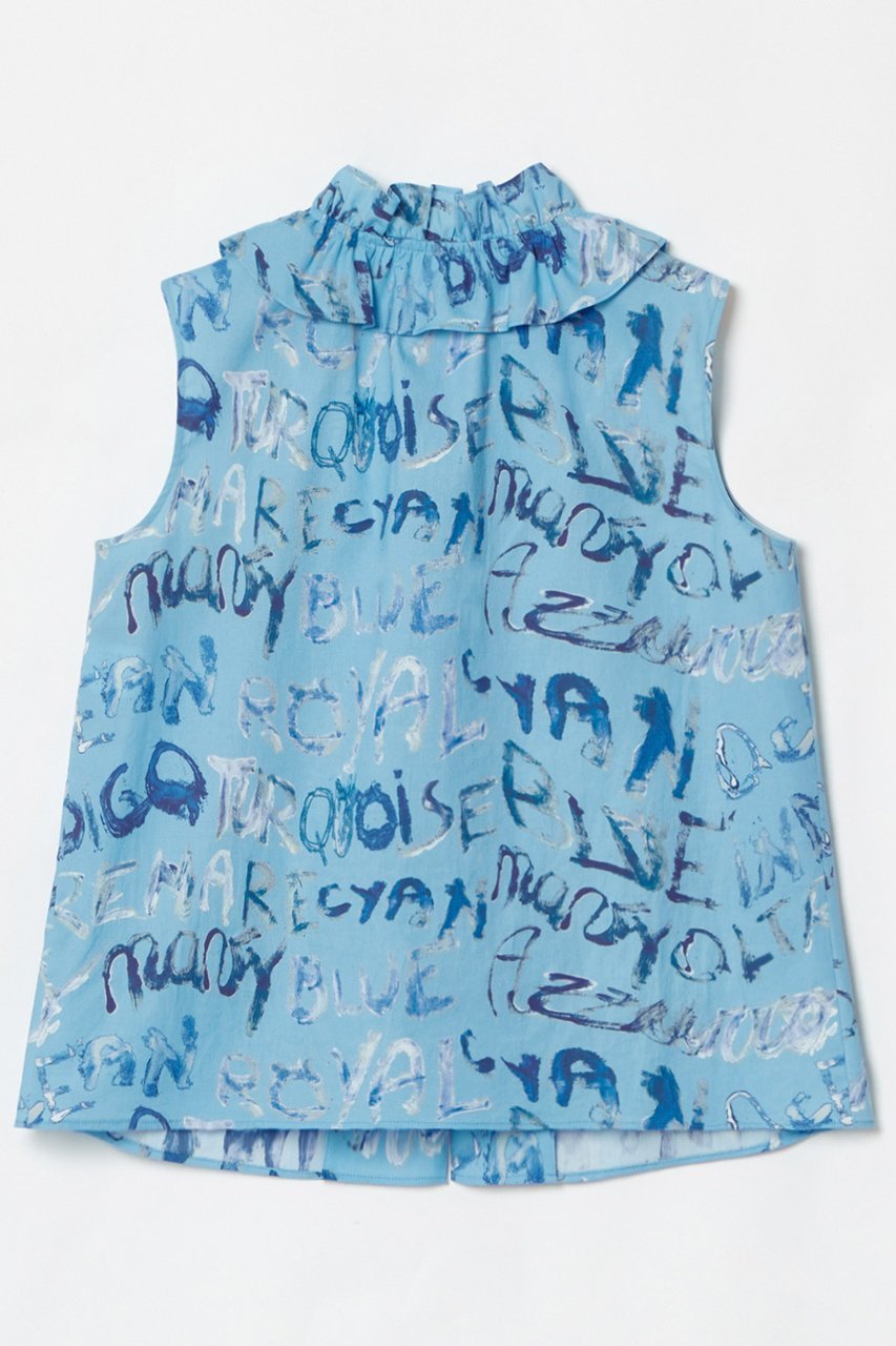 【アルアバイル/allureville】のPUNTOGLIOフリルカラーブラウス 人気、トレンドファッション・服の通販 founy(ファニー) 　ファッション　Fashion　レディースファッション　Fashion for Women　トップス・カットソー　Cut & Sew Tops　キャミソール&ノースリーブ　Camisoles & Sleeveless Tops　シャツ・ブラウス・オフィスカジュアル　Elegant Blouses & Button-Ups　おすすめ　Recommended / Our Picks　イタリア　Italy　カーディガン　Cardigan, Knitwear　ギャザー　Gathered, Ruffled　ジャケット　Jacket, Outerwear　デニム　Denim, Jeans Material　ノースリーブ　Sleeveless, No-Sleeve　フェミニン　Feminine, Girly　フリル　Frill, Ruffle　プリント　Print, Printed Pattern　ワイド　Wide, Wide Fit　夏　Summer　other-2|ID: prp329100004499283 ipo3291000000032707581